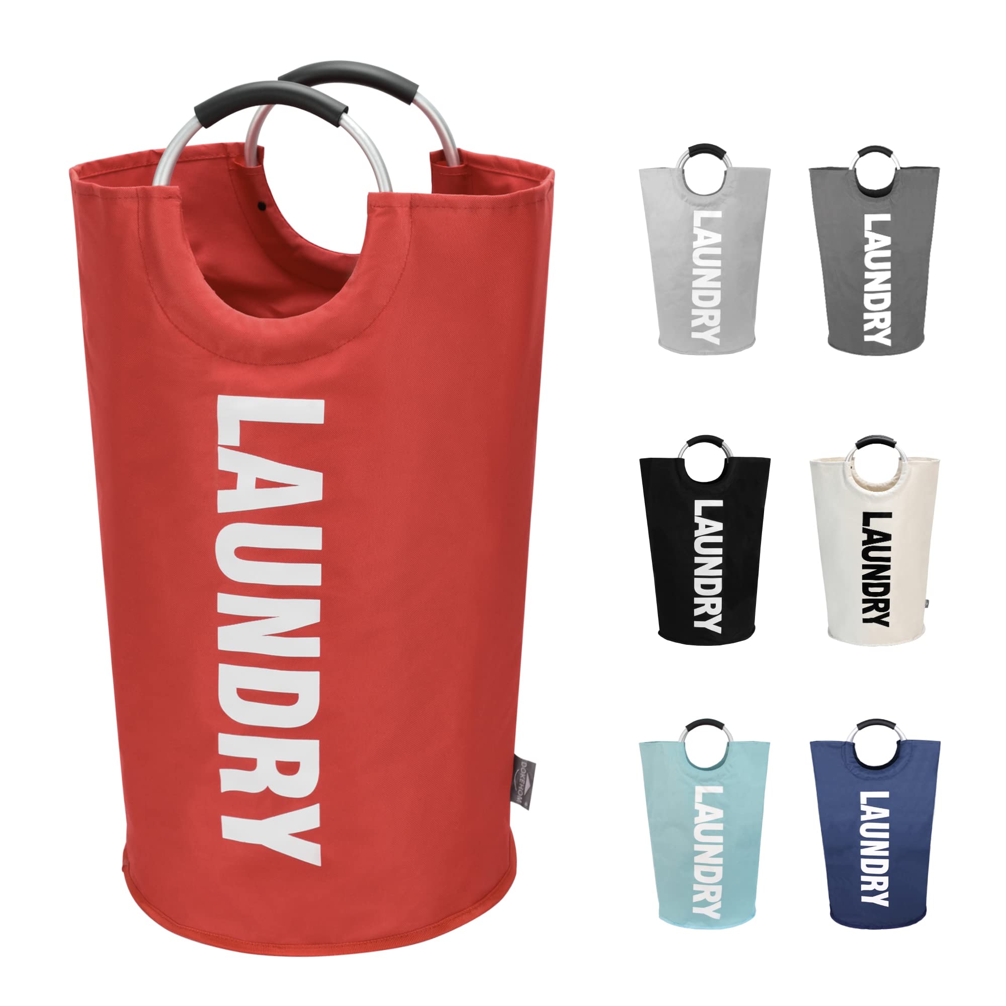 Dokehom 125L X-Large Collapsible Washing Laundry Basket Bag (7 Colors) For Bedroom, Fabric (Red, Xl)