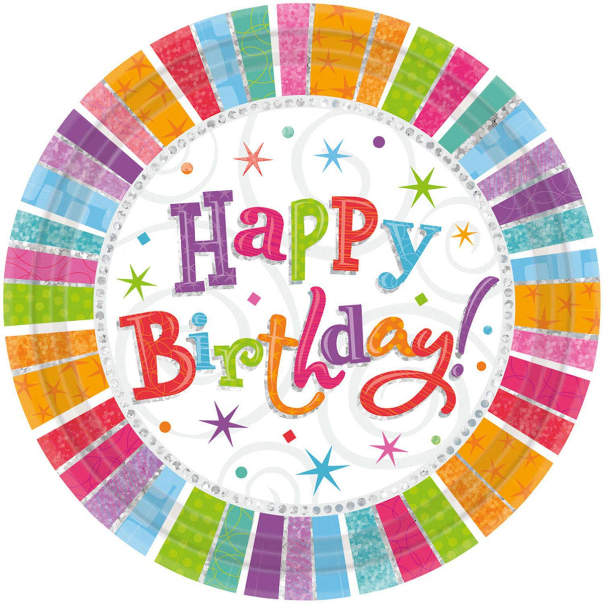 Amscan International Radiant Birthday 22.8 Cm Paper Plates, Pack Of 8