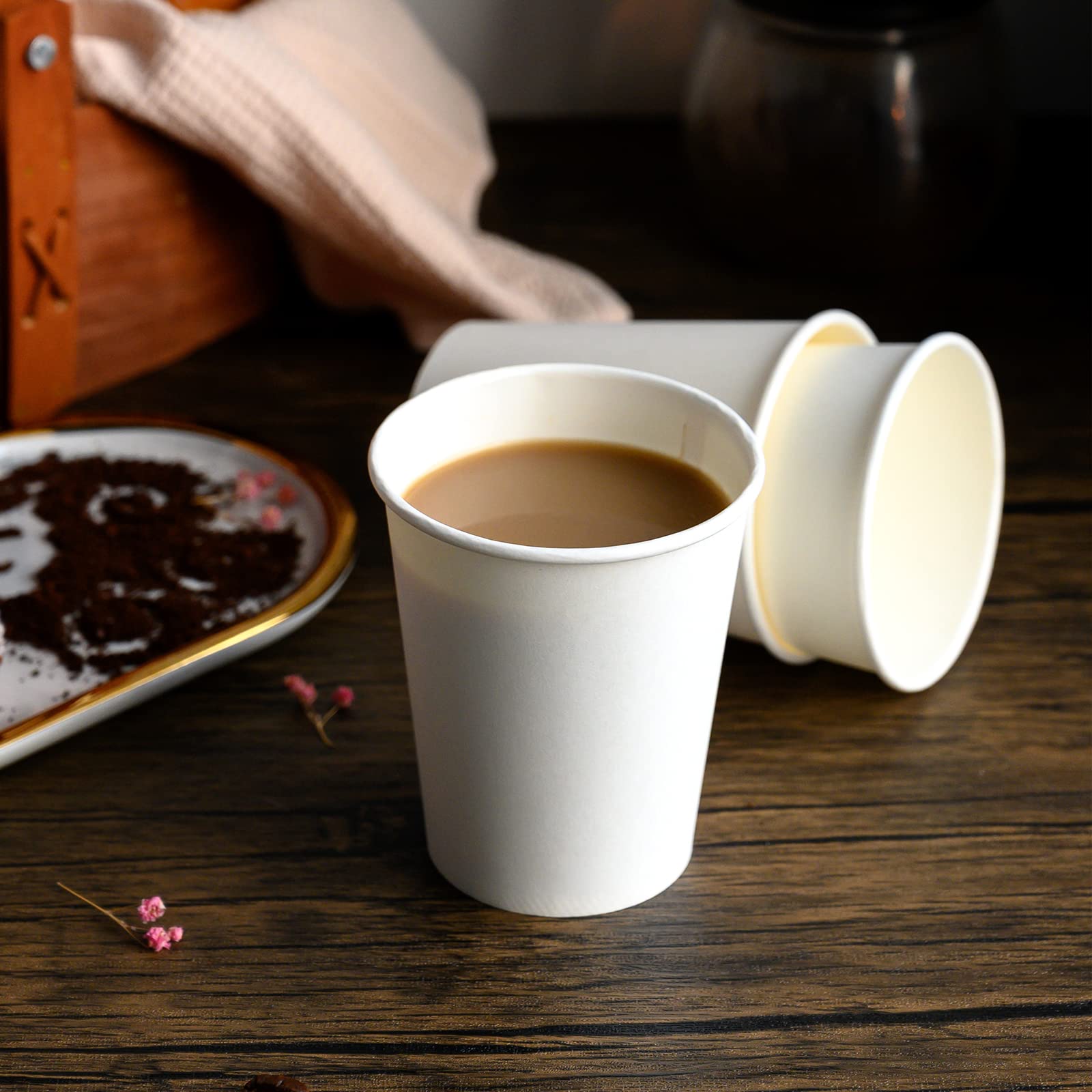 RACETOP Coffee Paper Cups 8 oz [100 pack]  Disposable Coffee Cups  Hot Coffee Cups  Office (8 oz 100 pack)