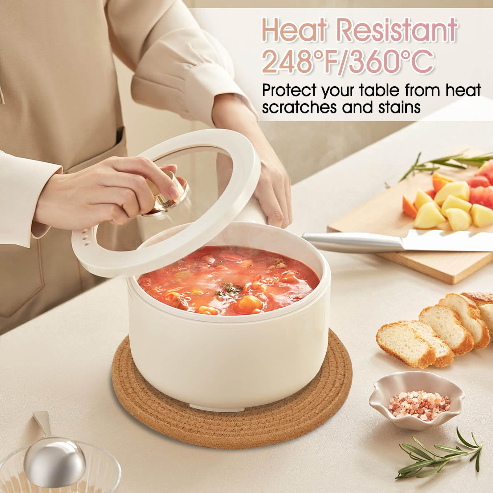 Billbotk Trivets For Hot Pots And Pans, 6 Pieces Boho Rivets For Hot Dishes, Pot Holders For Kitchen, Hot Pads For Countertops,