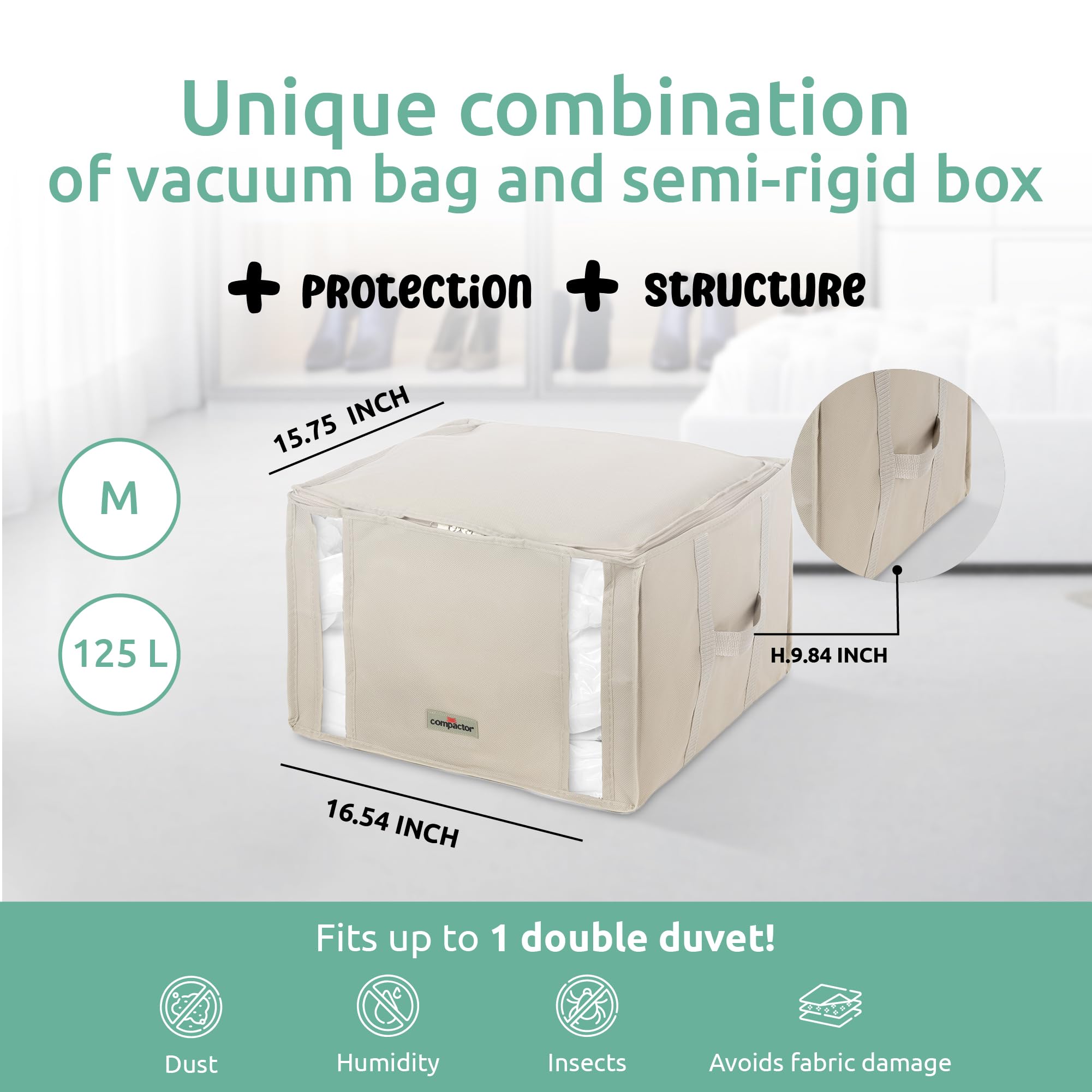 Compactor Vacuum Storage Bag M | Space Saver Vacuum Storage Bags For Clothes, Comforters & Blankets | Ultimate Storage Solution