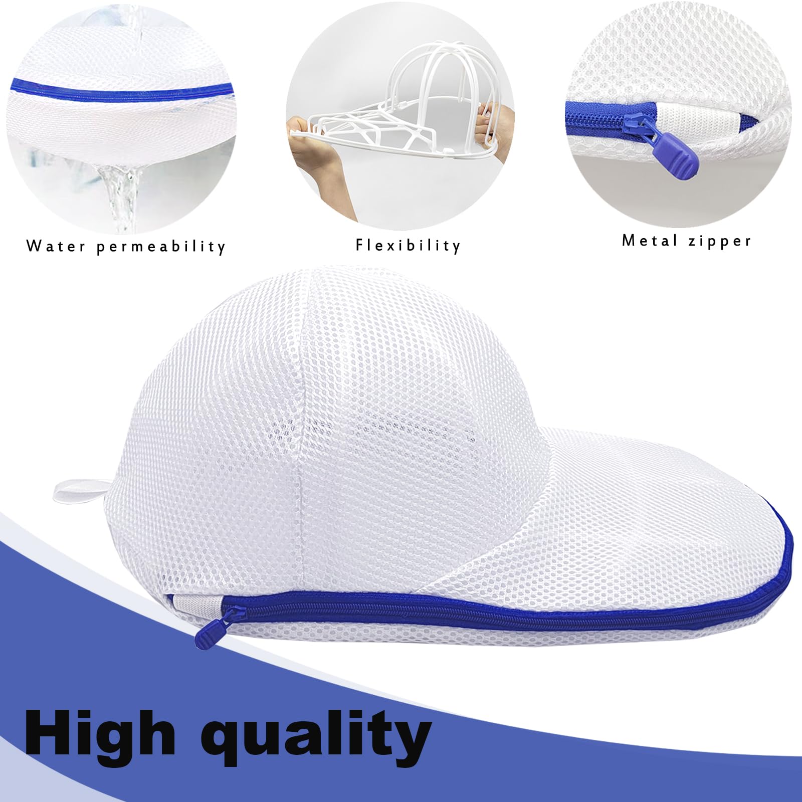 Hat Washer Cage For Washing Machine, Baseball Cap Washing Cage With Laundry Mesh Bag, Hat Cleaner For Flat & Curved Hats, Hat Ho