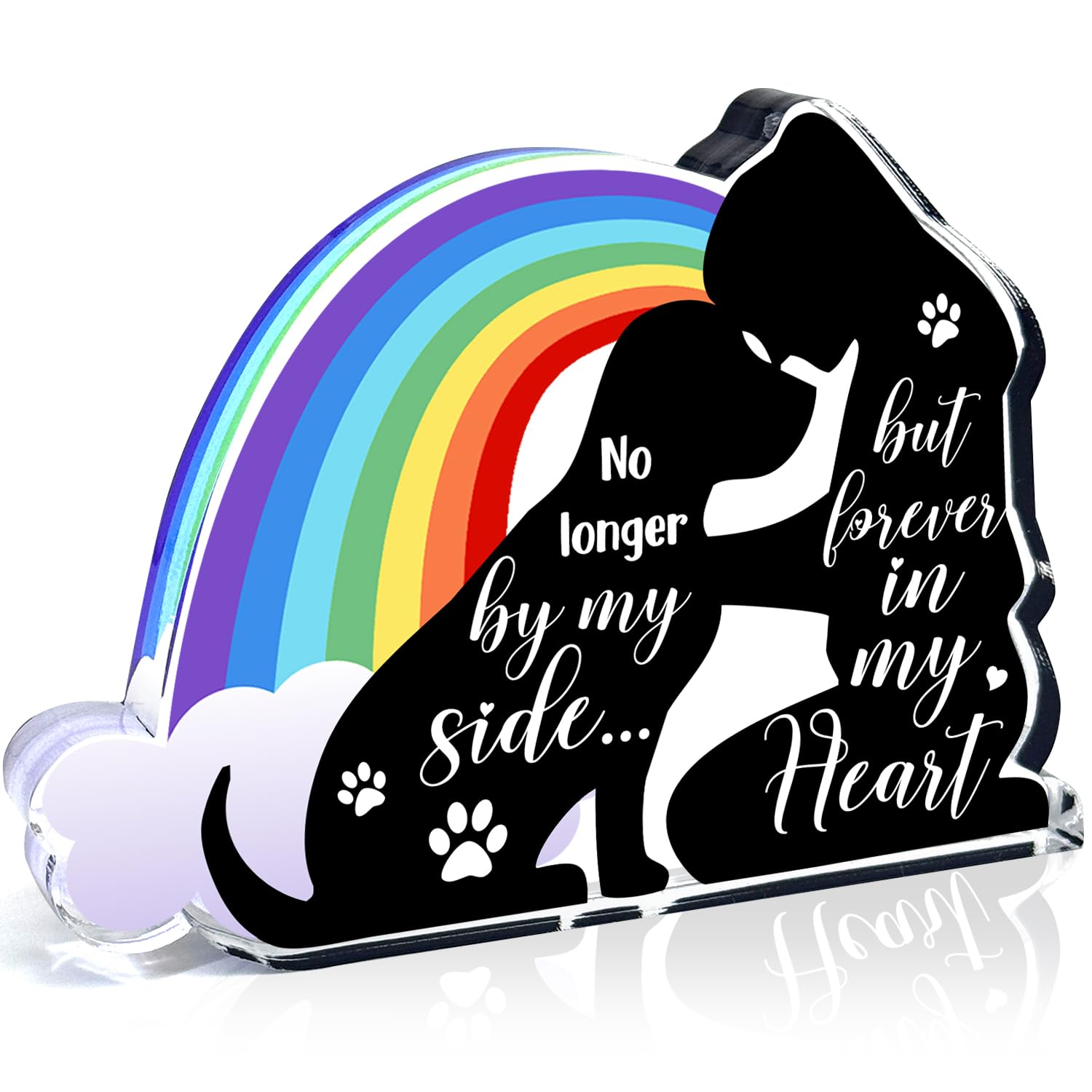 Pet Memorial Gifts, Pet Sympathy Present, Sympathy Gifts for Loss of Dog, Pet Memorial Acrylic Rainbow Bridge Decorations, Condo