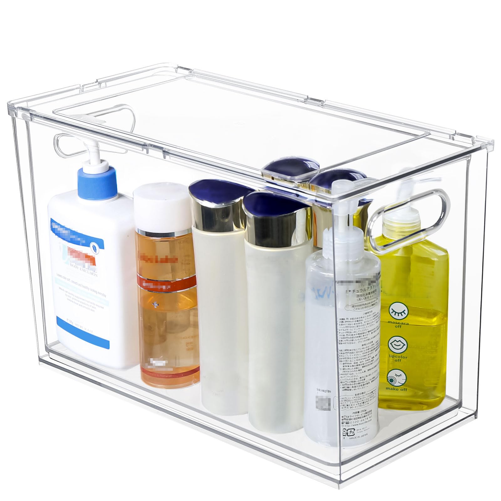 Loobuu Plastic Storage Drawer, Clear Stackable Storage Bin, Multi-Use Large Organization Solution For Kitchen, Pantry, Bathroom,
