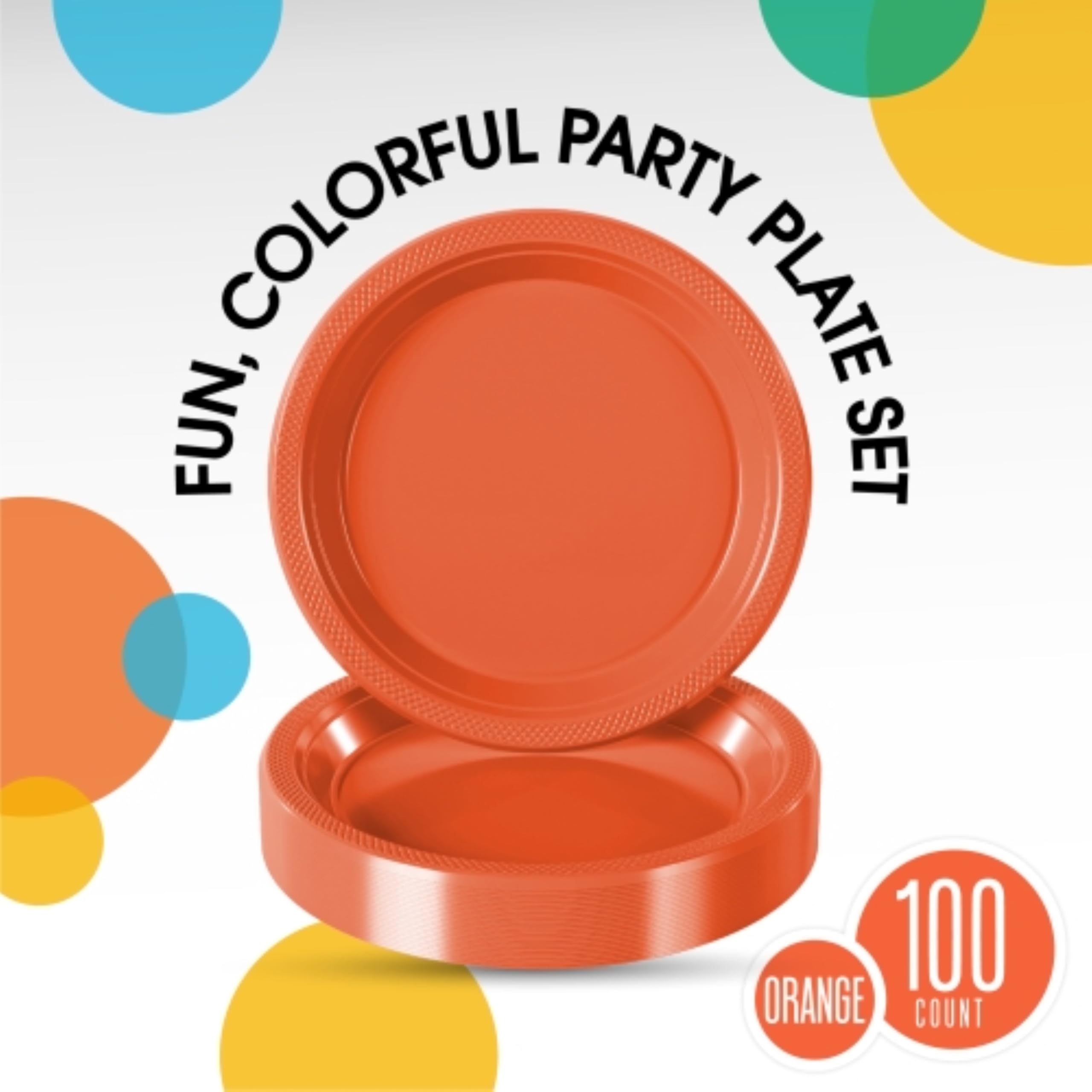 Exquisite Orange Plastic Plates For Party 9 Orange Disposable Plates For Party Supplies 100 Pcs Disposable Dinner Plate Heavy