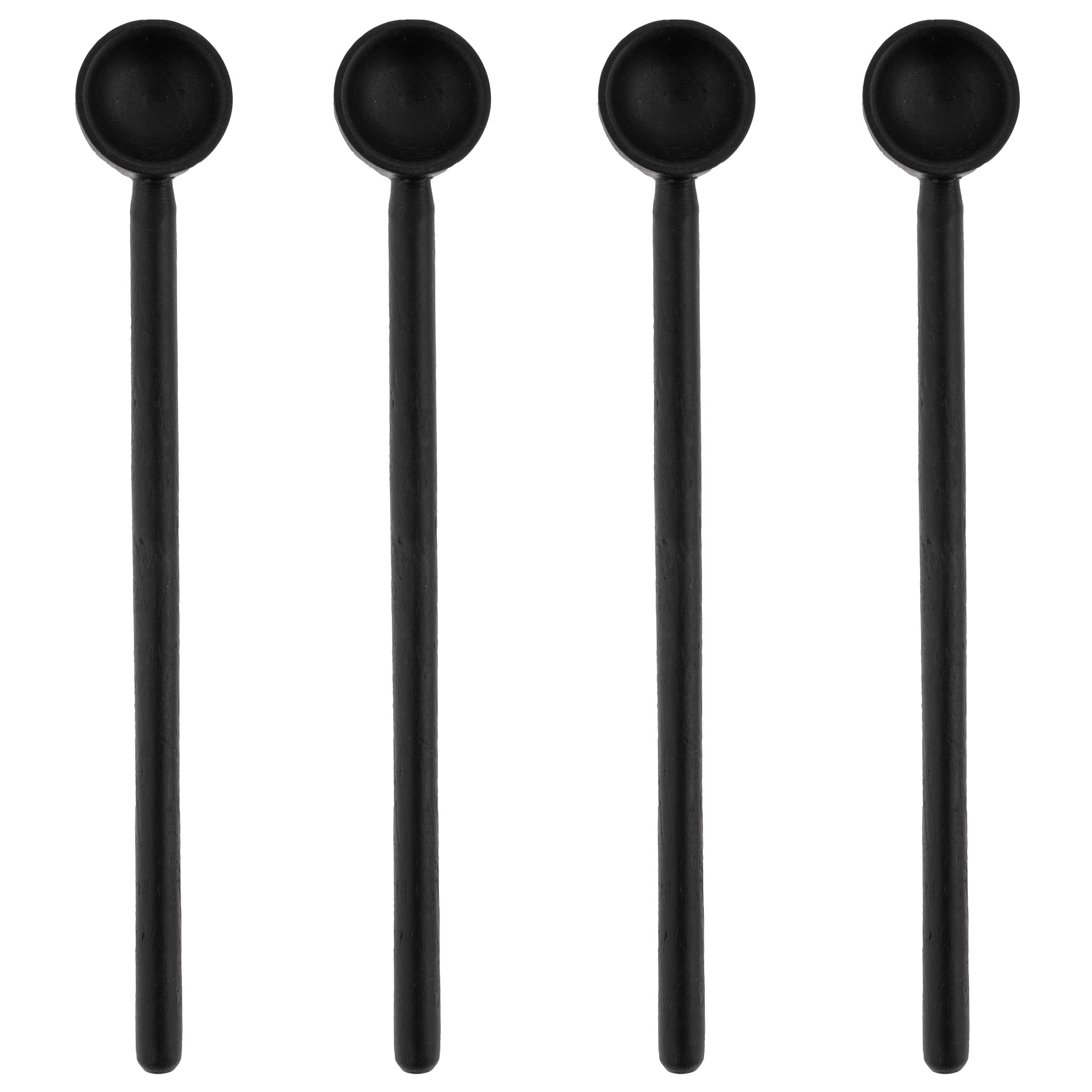 Karma Gifts Tasting Spoons Set - Black Wood Spoons For Cooking - Wood - Set Of 4 - Medium