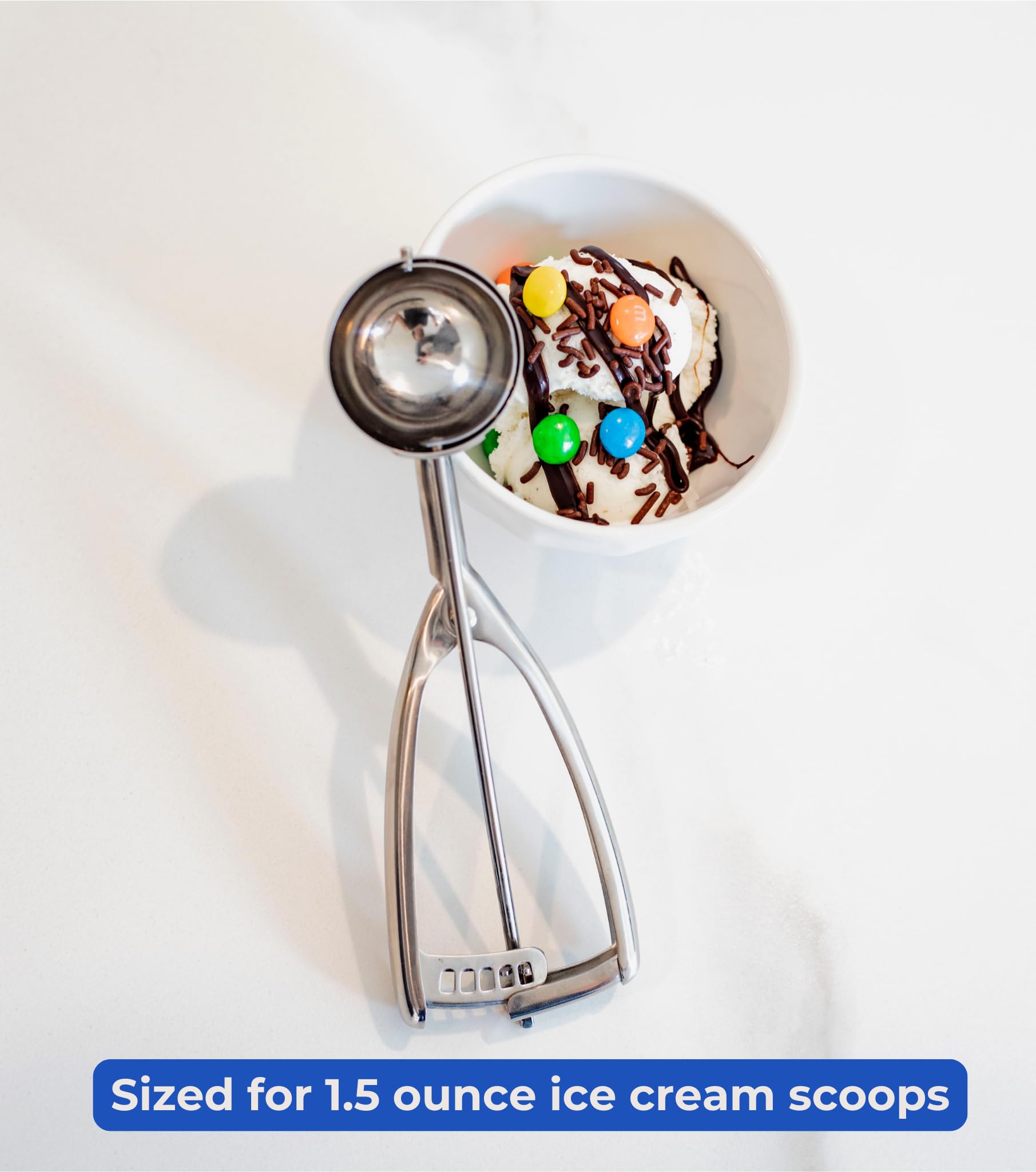 Jenaluca Large Scoop - Ice Cream, Cookie Dough & Cupcake Scooper - 3 Tablespoon 1.5 Ounce Disher Size #24 Stainless Steel Baking