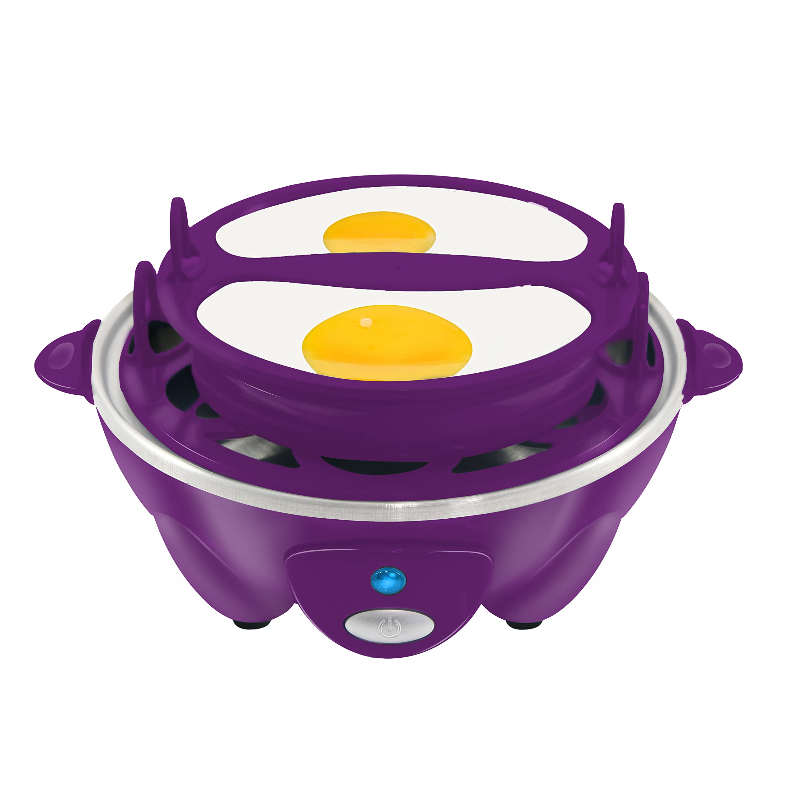 Elite Gourmet Easy Electric 7 Egg Capacity Cooker  Poacher  Omelet Maker  Scrambled  Soft  Medium  Hard Boiled with Auto Shut-Off and Buzzer  BPA Free