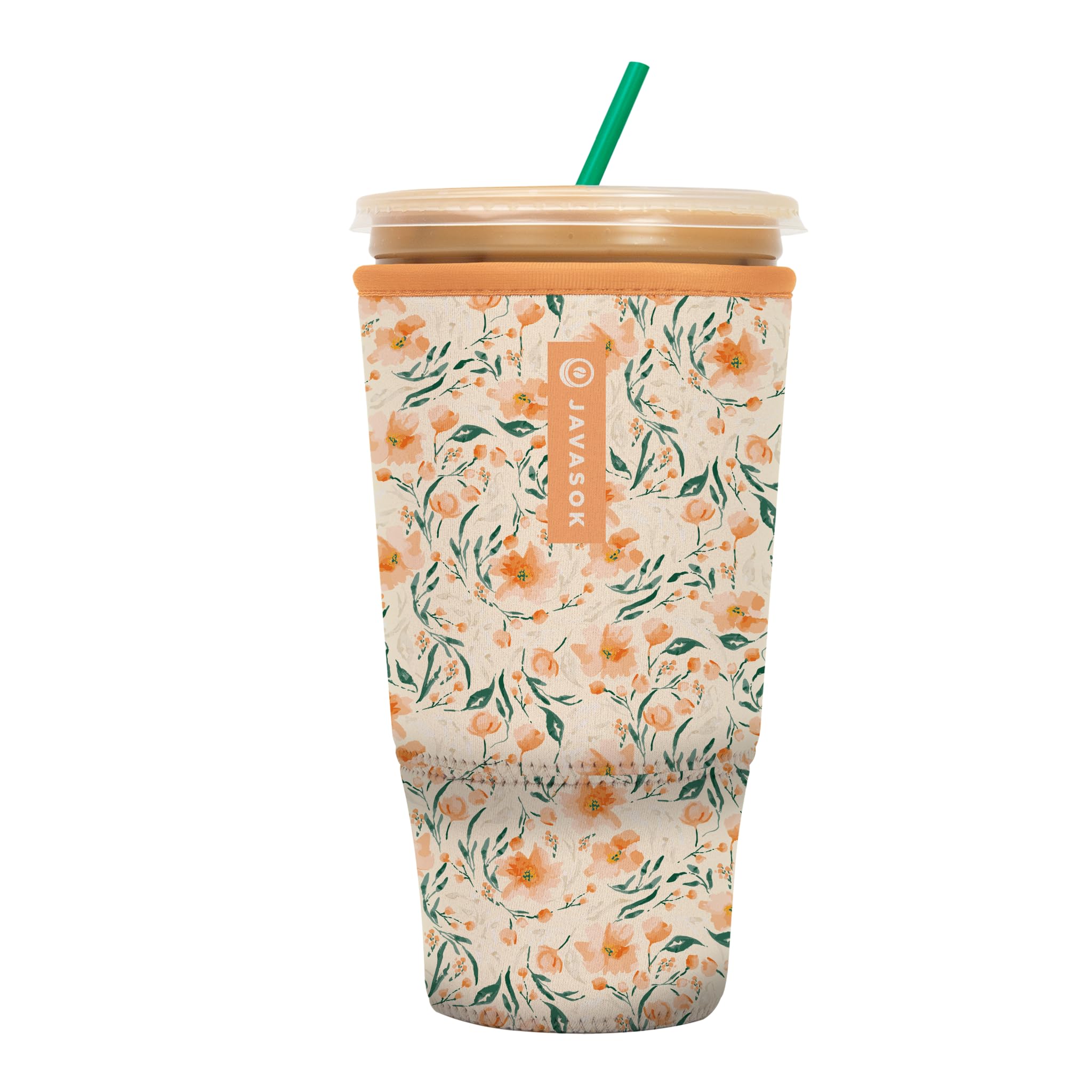 Sok It Java Sok Iced Coffee & Cold Soda Insulated Neoprene Cup Sleeve (Blush Blossoms, XXLarge: 44-48oz)