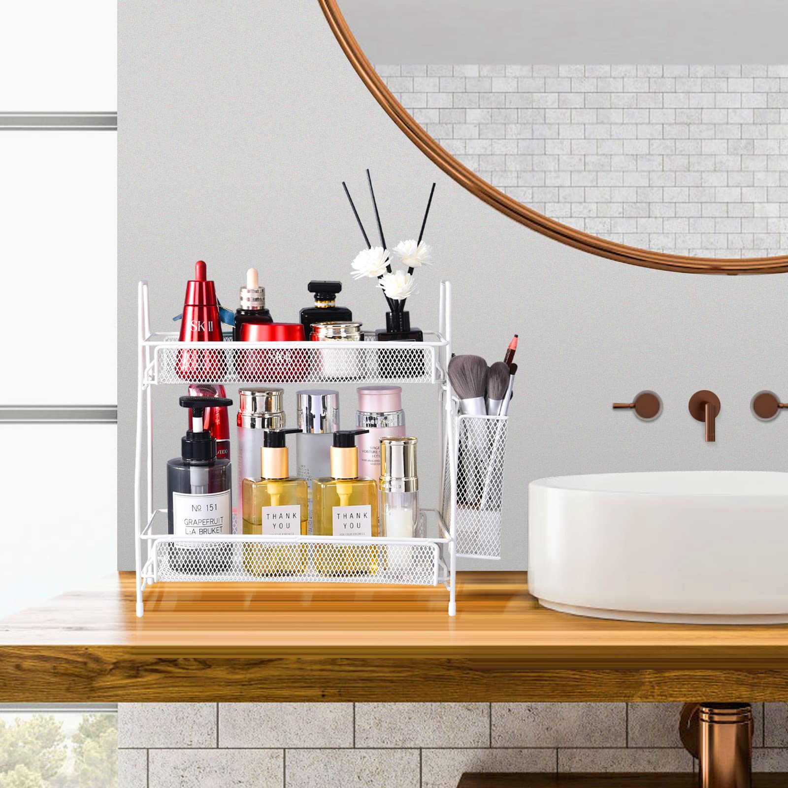 LEMIKKLE Countertop organizer for bathroom counter, bathroom organizers and storage, spice rack organizer for kitchen counter sh