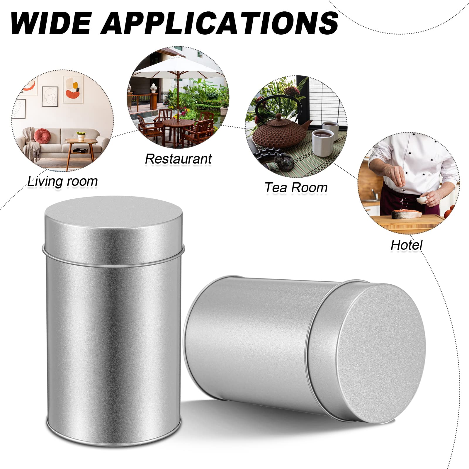 10 Pack Tea Tin Canister With Airtight Double Lids 12 Oz Can Box Tea Canister Loose Leaf Tea Storage Tea Bag Container Small Kit