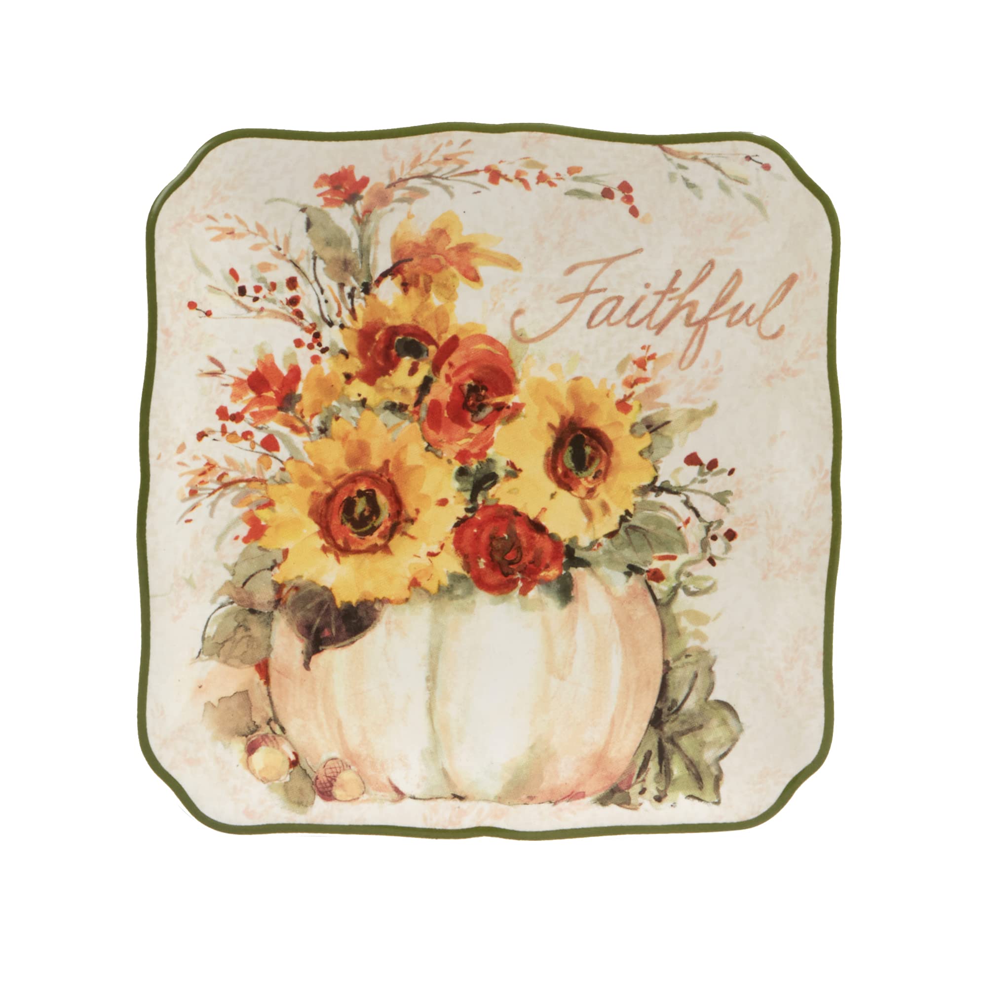Certified International Harvest Morning 6'' Canape/Luncheon Plates, Multicolor, Small, Set Of 4