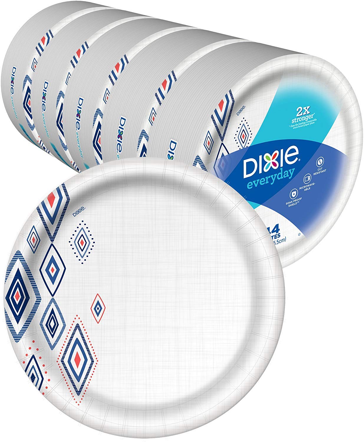 Dixie Large Paper Plates, 10 Inch, 220 Count, 2X Stronger*, Microwave-Safe, Soak-Proof, Cut Resistant, Disposable Plates For Eve