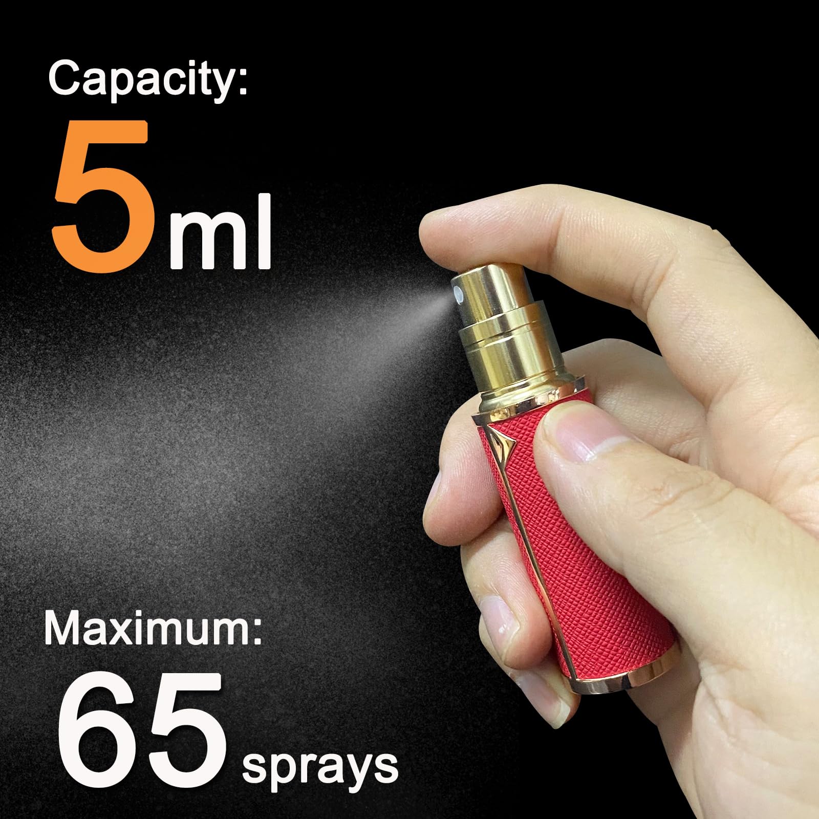 Refillable Perfume Bottle Atomizer For Travel,2Pcs 5Ml Empty Perfume Spray Fine Mist,Mini Luxury Leather Refill Pump Case,For Ma