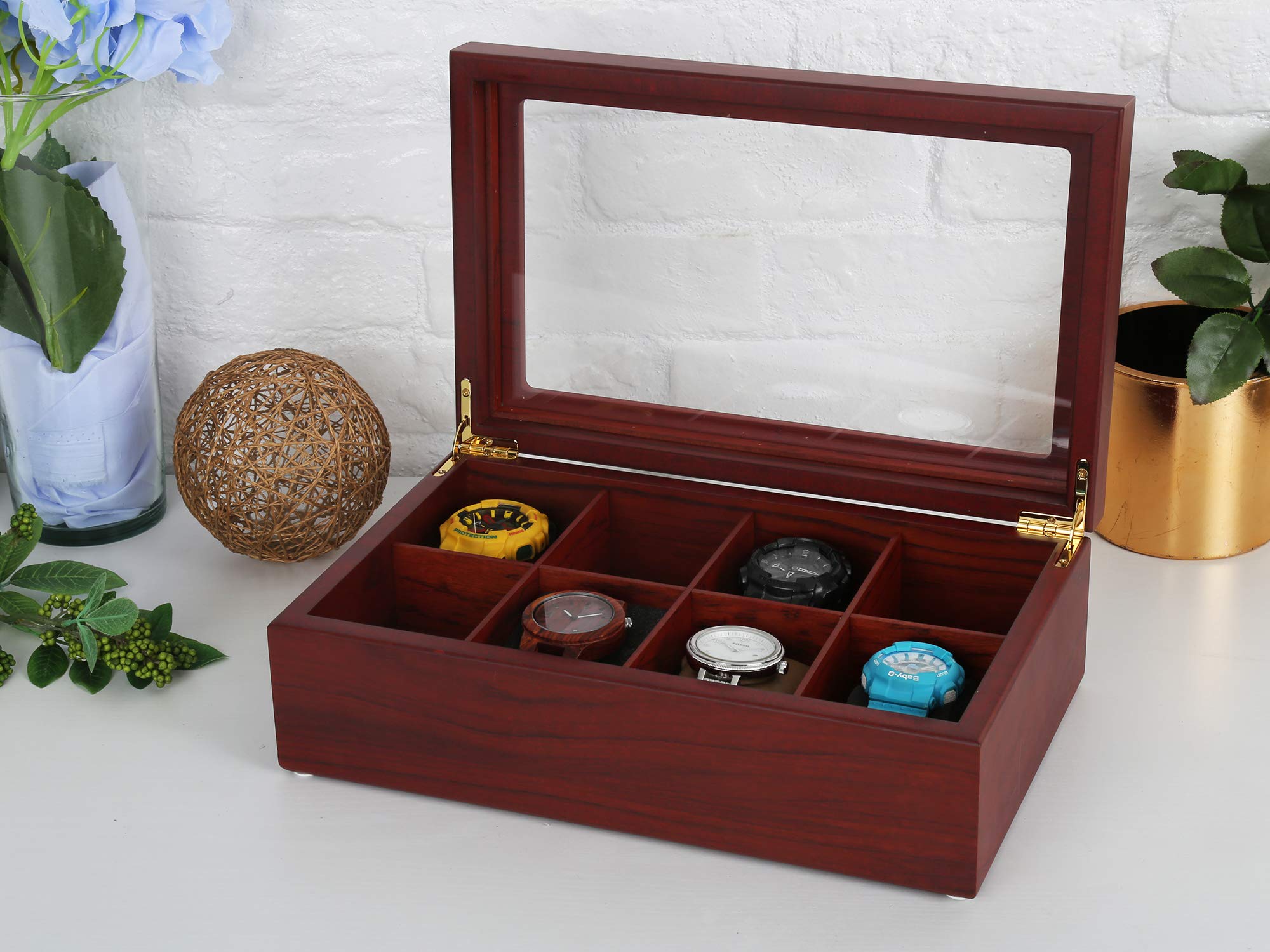 Apace Living Tea Box - Luxury Wooden Tea Storage Chest From The Premier Collection - 8 Adjustable Compartment Tea Bags Organizer