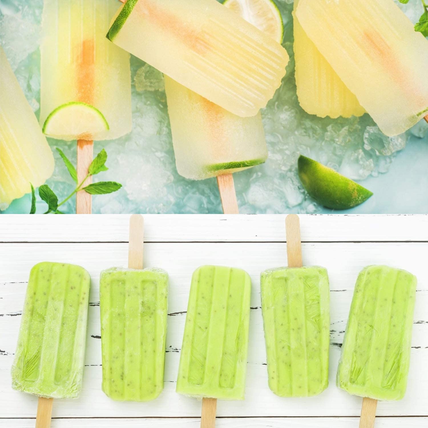 200 Pcs Wooden Popsicle Sticks Ice Pop Sticks And 200 Pcs Clear Popsicle Bags Plastic Diy Making Ice Cream Set For Diy Making Ic