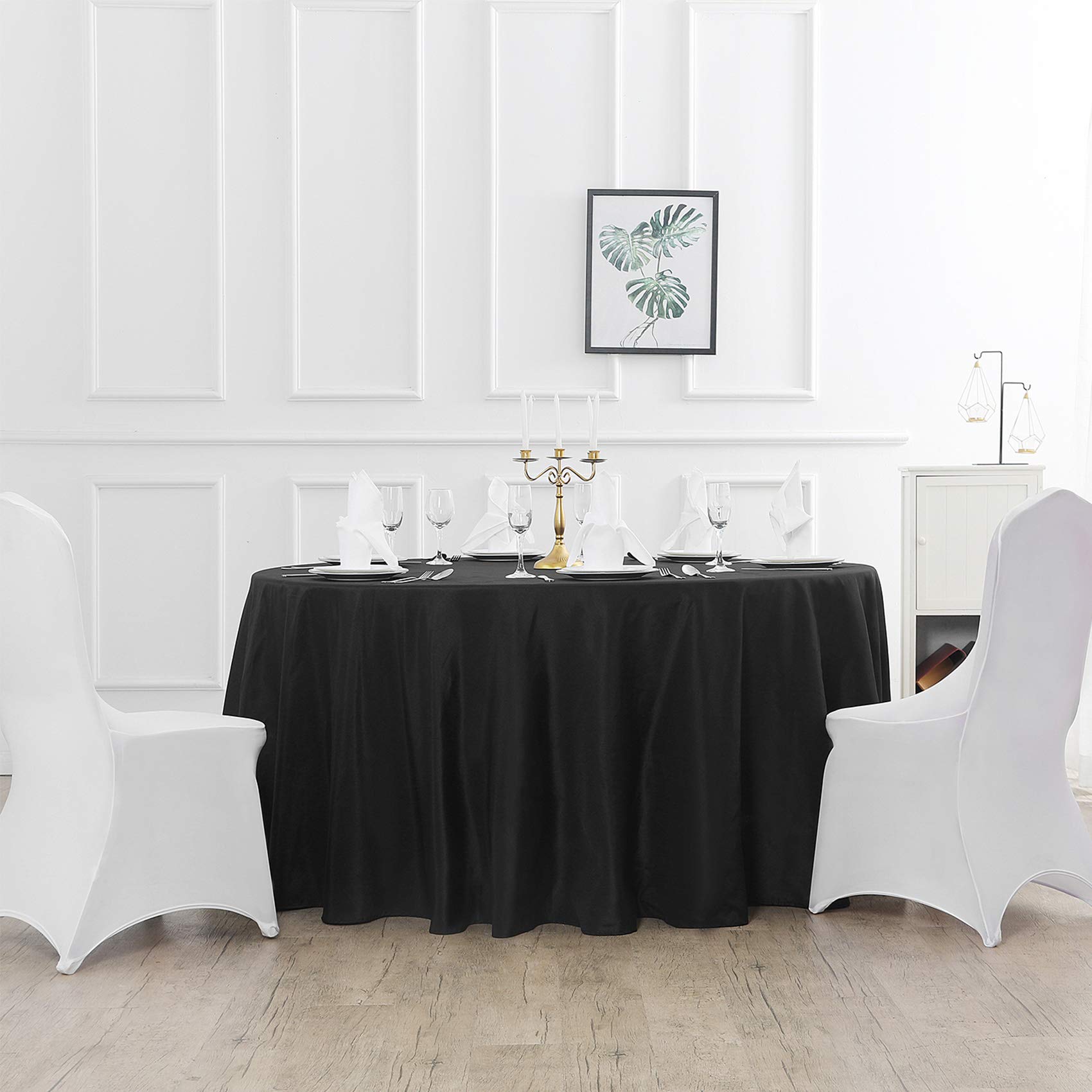 120 Inch Round Tablecloth Washable Polyester Table Cloth Decorative Table Cover For Wedding Party Dining Banquet(12 Pack 120 Inc