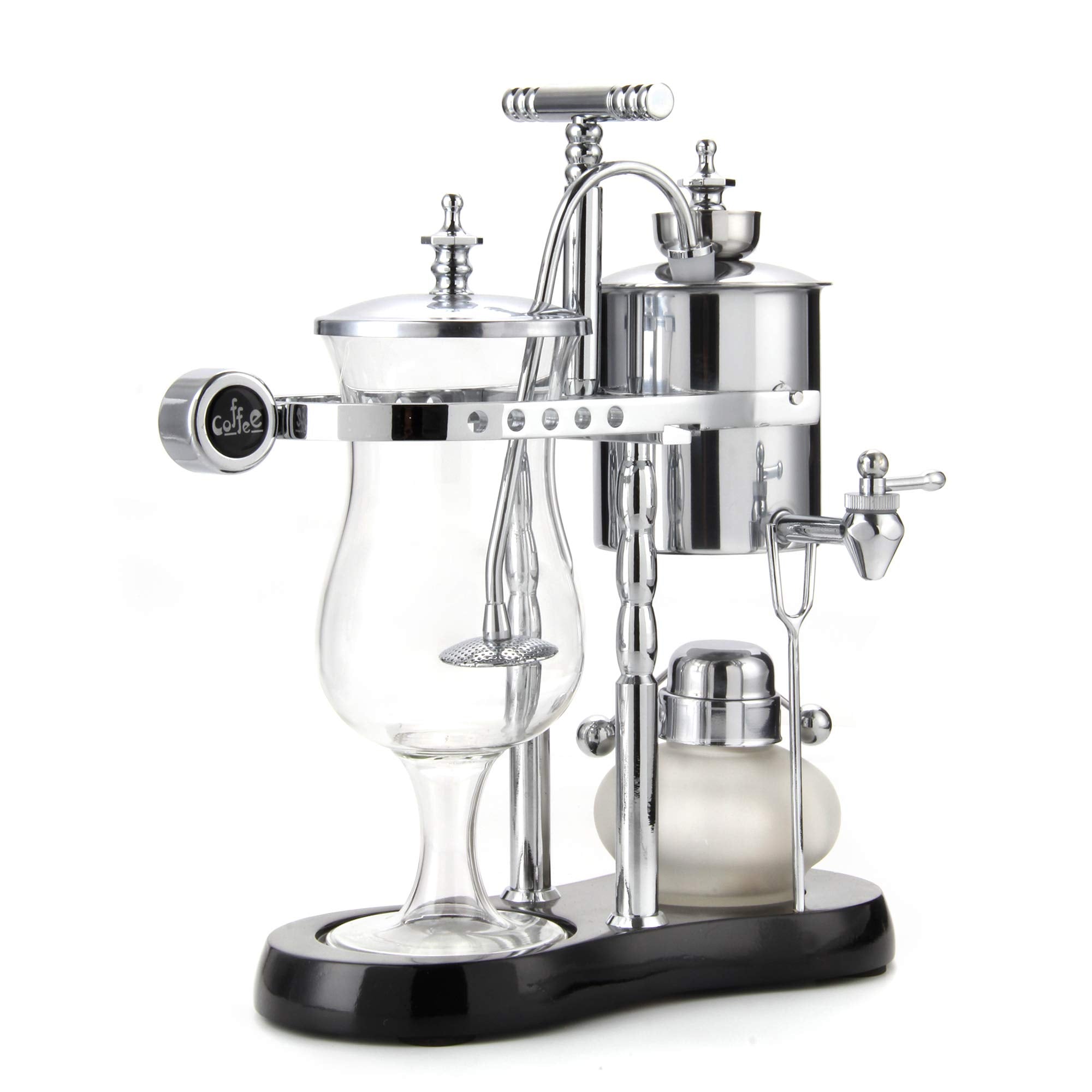 Diguo Belgian/Belgium Luxury Royal Family Balance Siphon/Syphon Coffee Maker. Elegant Double Ridged Fulcrum With Tee Handle (Cla