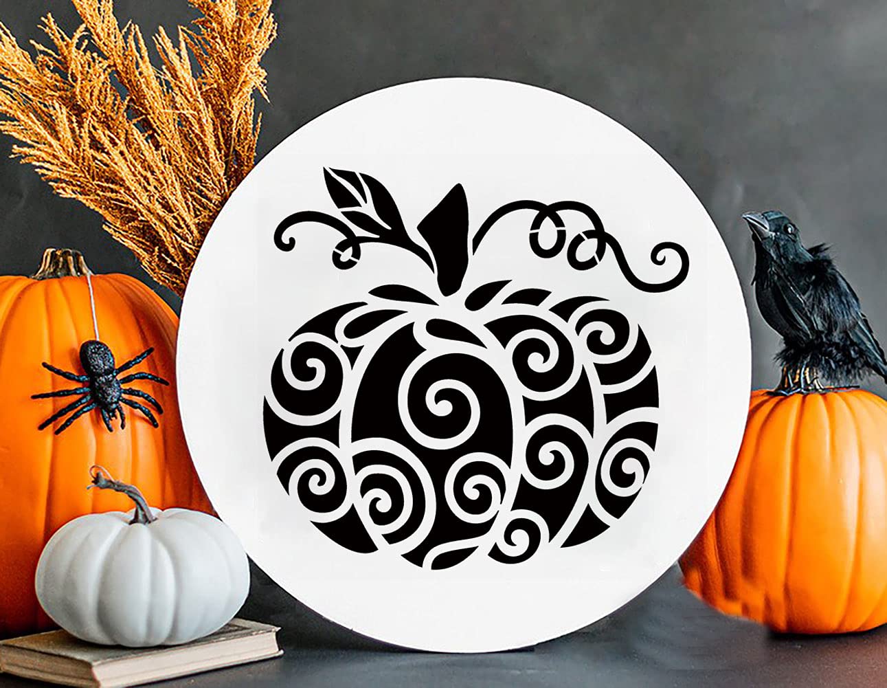 Pumpkin Stencils 8    Fall Stencils Reusable Thanksgiving Autumn Stencil Halloween Stencils For Painting On Wood Wall Door Fabri