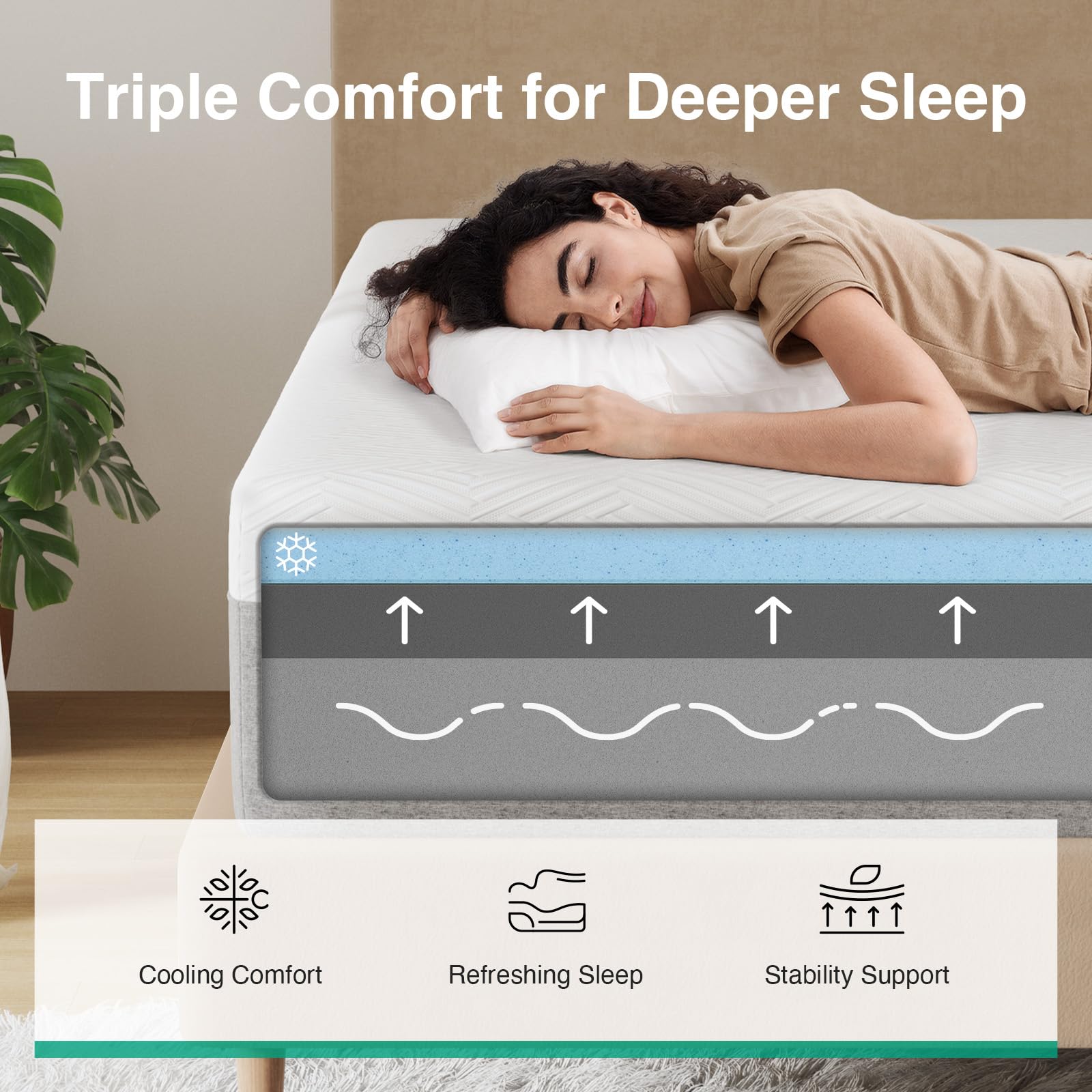 Novilla Full Mattress, 12 Inch Gel Memory Foam Full Size Mattress for Cool Night & Pressure Relief, Medium Plush Feel with Motio