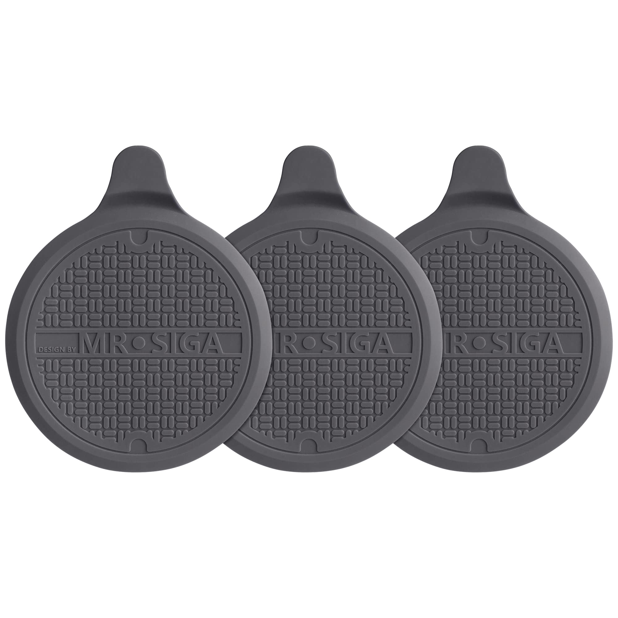 Mr.Siga Silicone Bathtub Stopper, Drain Stopper For Shower, Sink, 5.1'' Diameter, Grey, 3 Pack