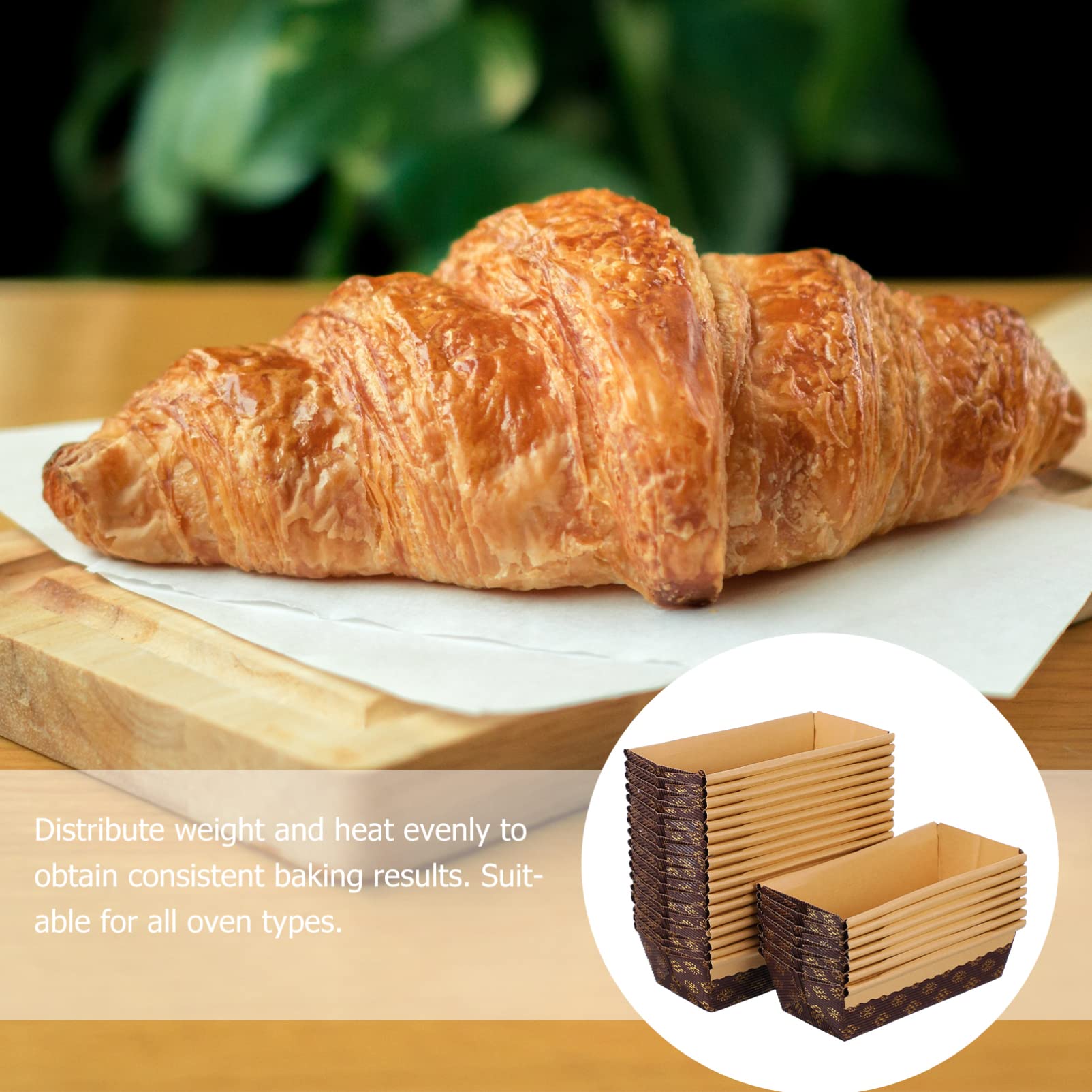 Alipis 25Pcs Paper Bread Loaf Pan Paper Baking Pans Disposable Corrugated Recyclable Bakery Pastry Pans For Quick Bread Small Pu