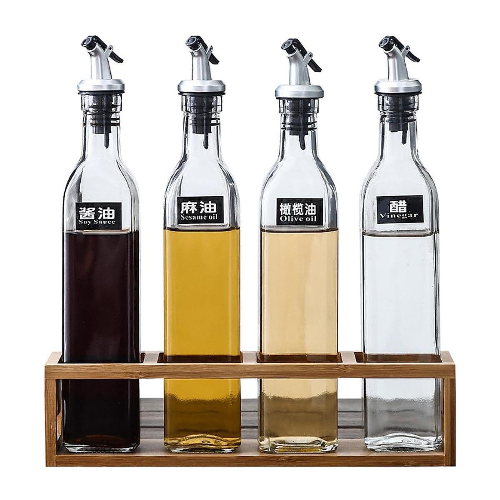 Bnf Bamboo Spice Rack Organizer, Single Tier, 4 Bottle Capacity, Countertop, Kitchen Organization & Seasoning Storage, 32Cm X 8.
