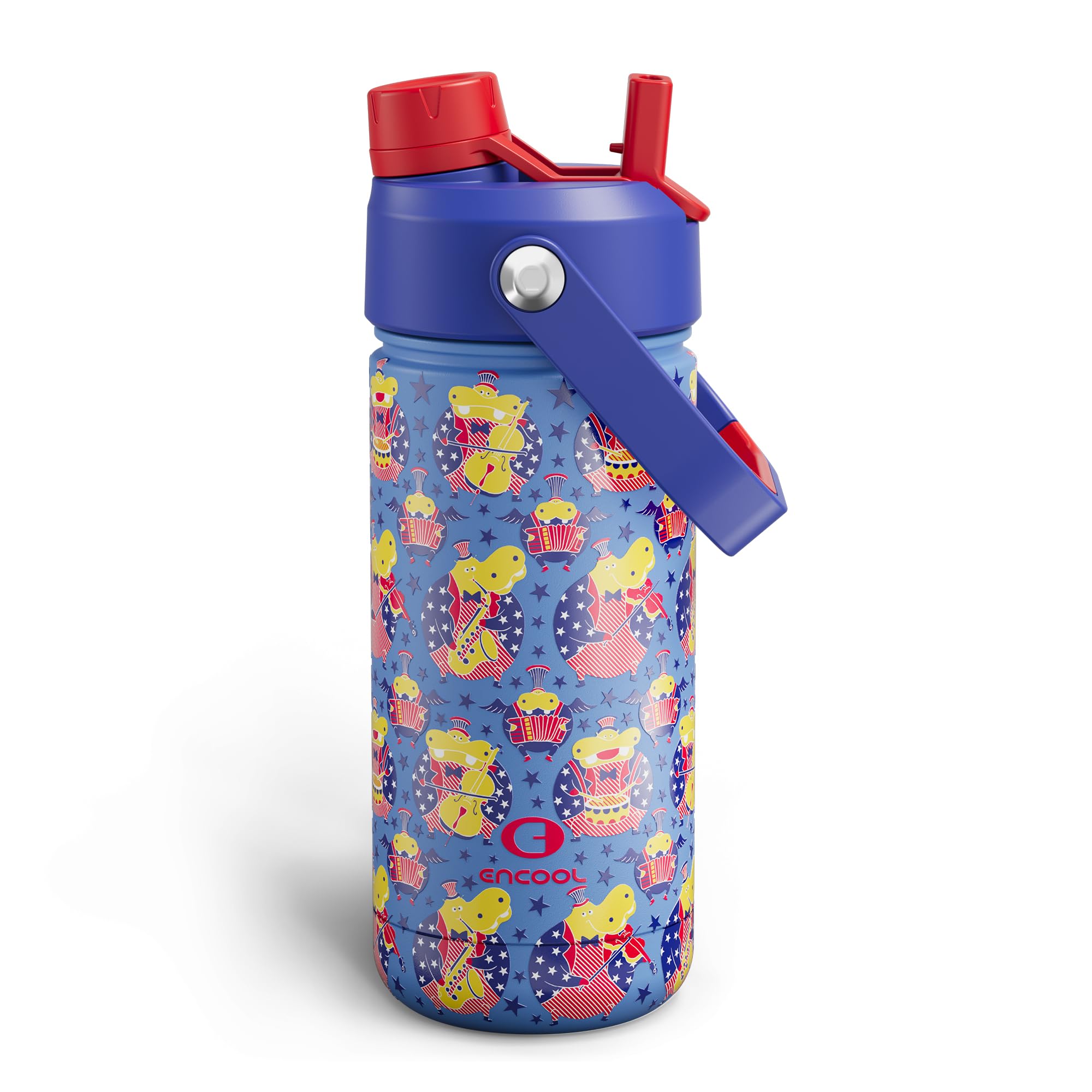 Kids Insualated Water Bottle with Straw,18oz Stainless Steel Water Bottle with Dual Spouts, Leak-Proof,BPA-Free,Double Wall Vacu