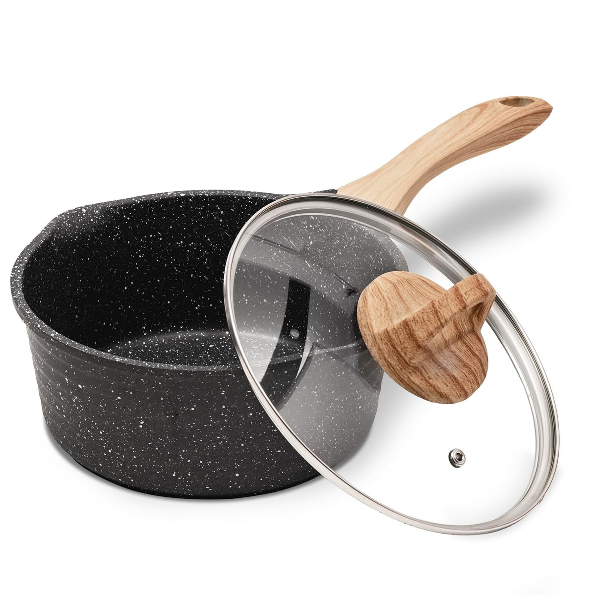 Jeetee 2.5 Quart Sauce Pan With Lid, Non Stick Small Pot With Coating, Masterclass Cookware Sauce Pot For Cooking, Pfoa/Pfos Fre