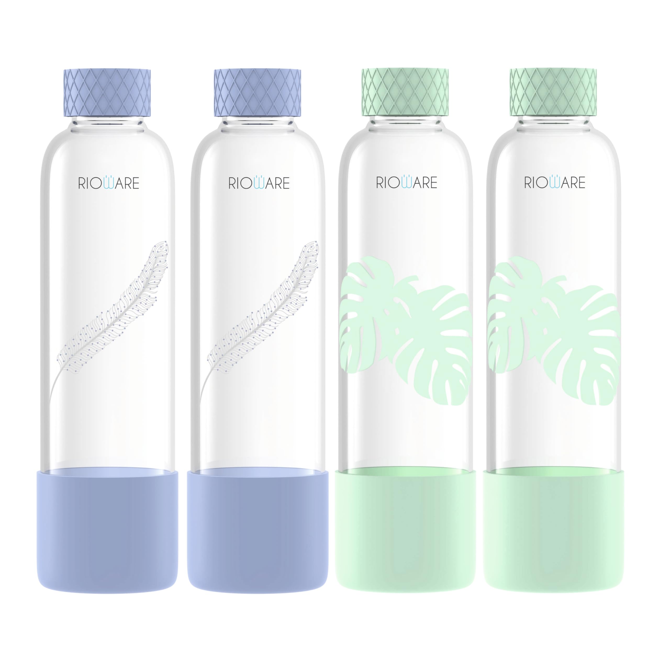 Rioware Purifa Pro Borosilicate Glass Water Bottle With Silicon Sleeve (750Ml) | Airtight Lid | Leak Proof | Silicon Cap | Fridg