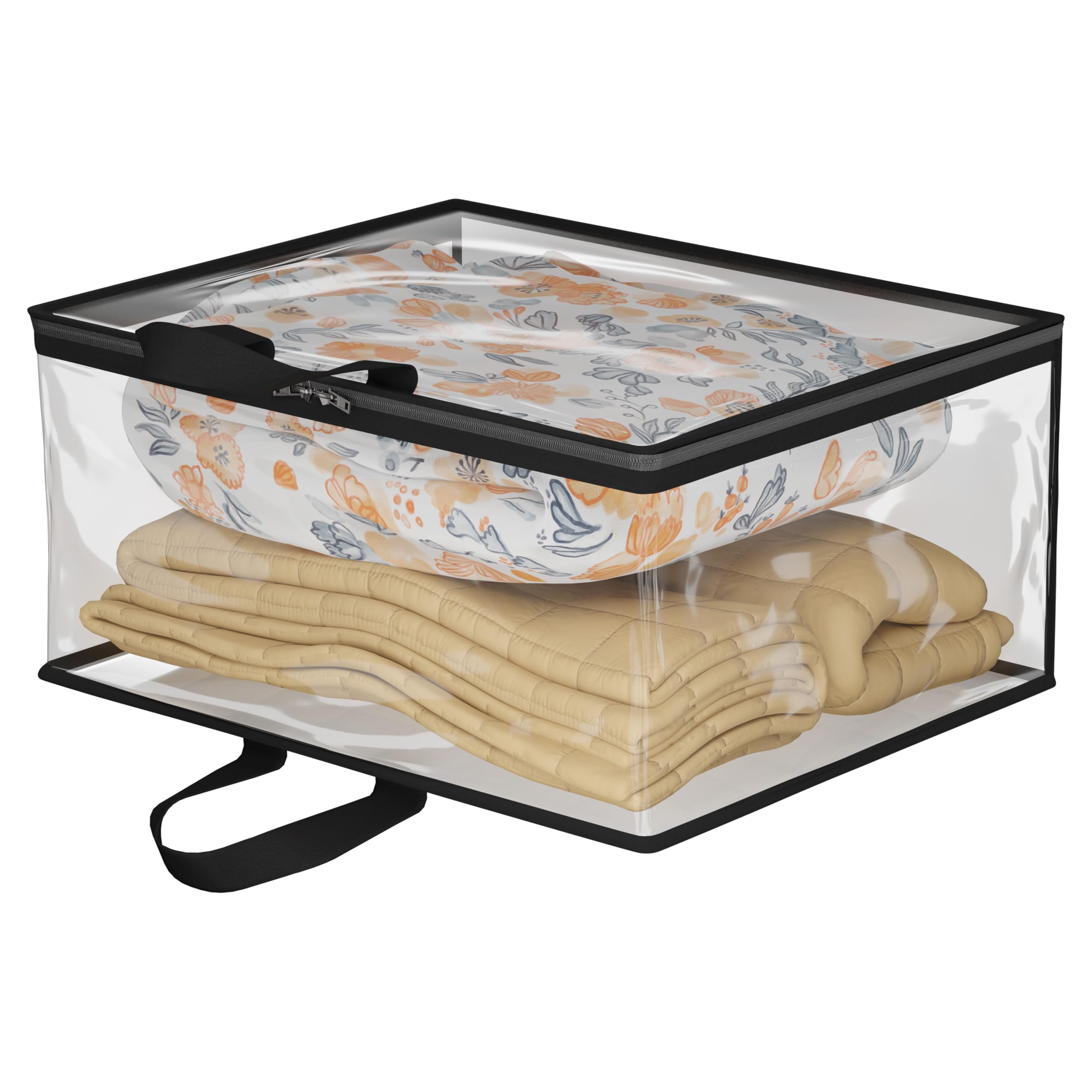 Kuber Industries Pvc Waterproof Storage Bag|Multipurpose Bag For Toys,Clothes,Blankets,Bedsheets|Zipper & Handle|Transparent War