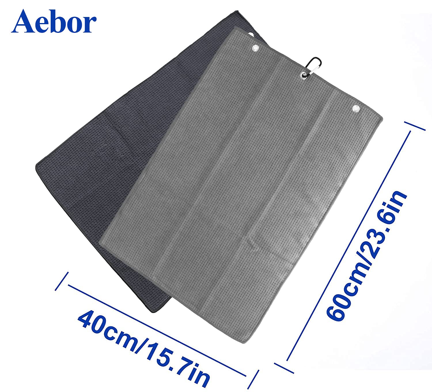 Aebor Golf Towels, Microfiber Waffle Pattern Tri-Fold Golf Towel - Brush Tool Kit With Club Groove Cleaner, With Clip Men Women