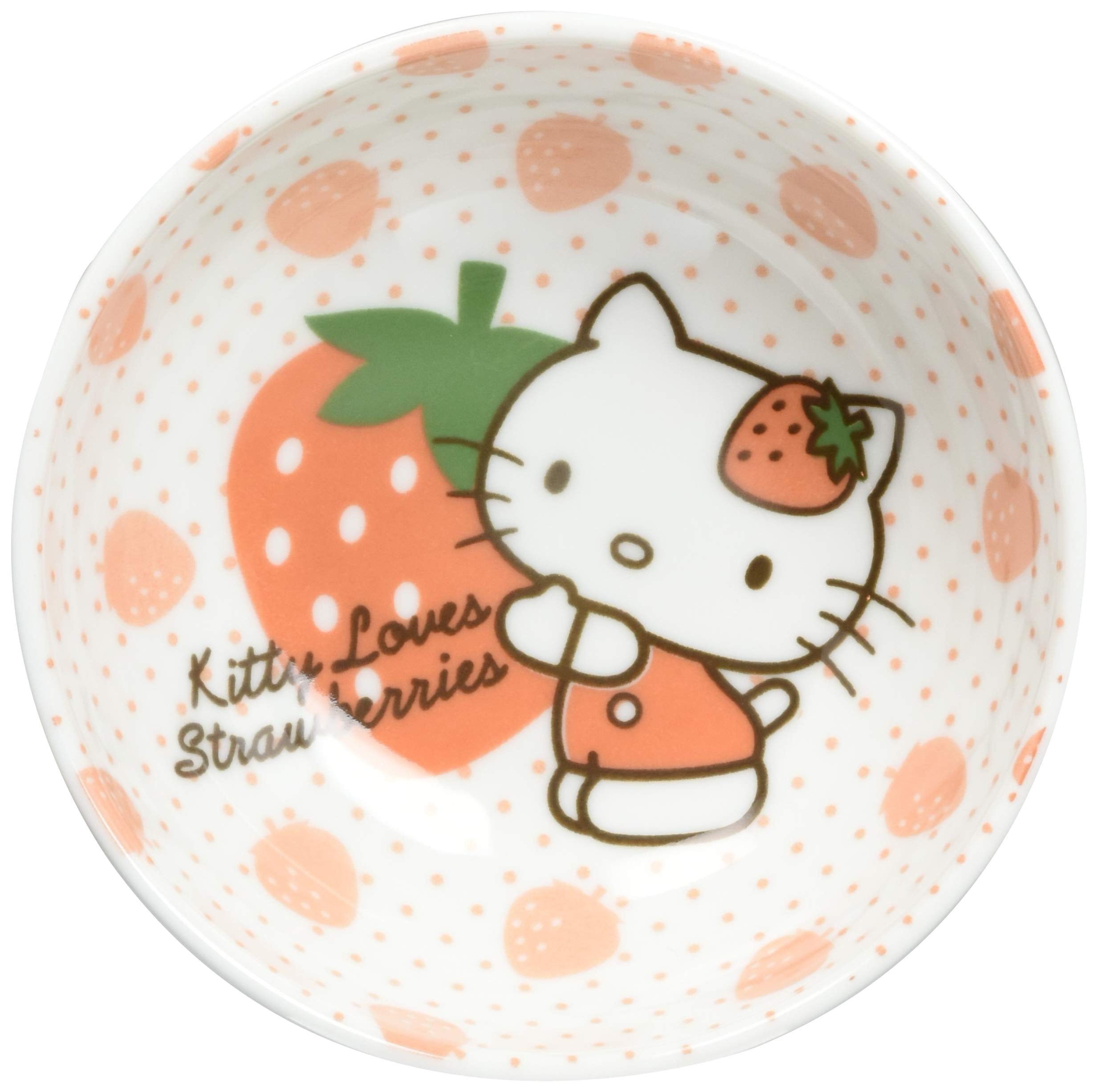 ????(Kaneshotouki) Sanrio Hello Kitty Strawberry Kitty Small Bowl, Diameter 4.7 inches (12 cm), White 302535