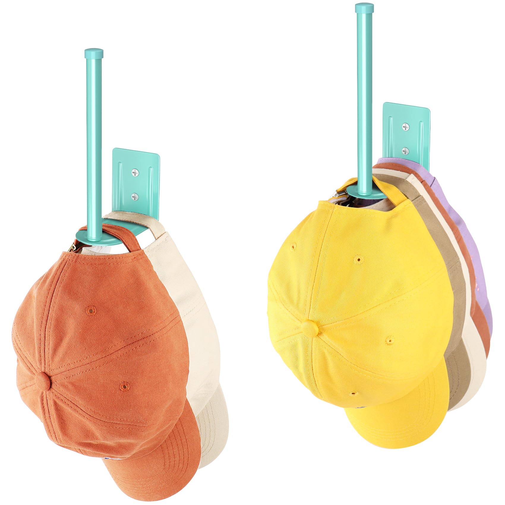 2 Pack Hat Racks for Baseball Caps, Stainless Steel Hat Organizer for Baseball Cap, Hat Holder Storage Organizer, Hat Hanger Str