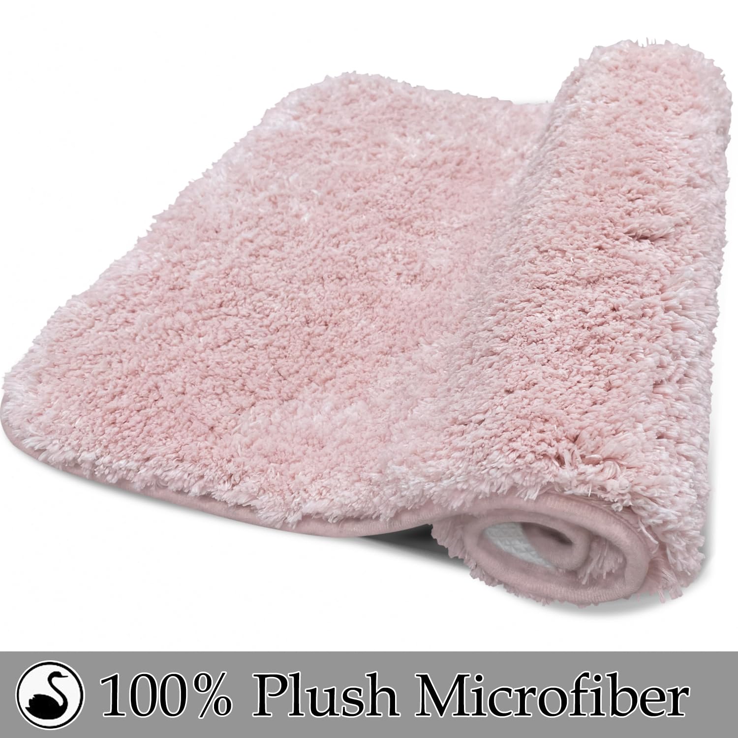 Pink Luxury Bathroom Rugs Set 3 Piece, Shaggy Bath Mats For Bathroom Non-Slip, Soft Shaggy Absorbent Microfiber Bath Mat, Machin