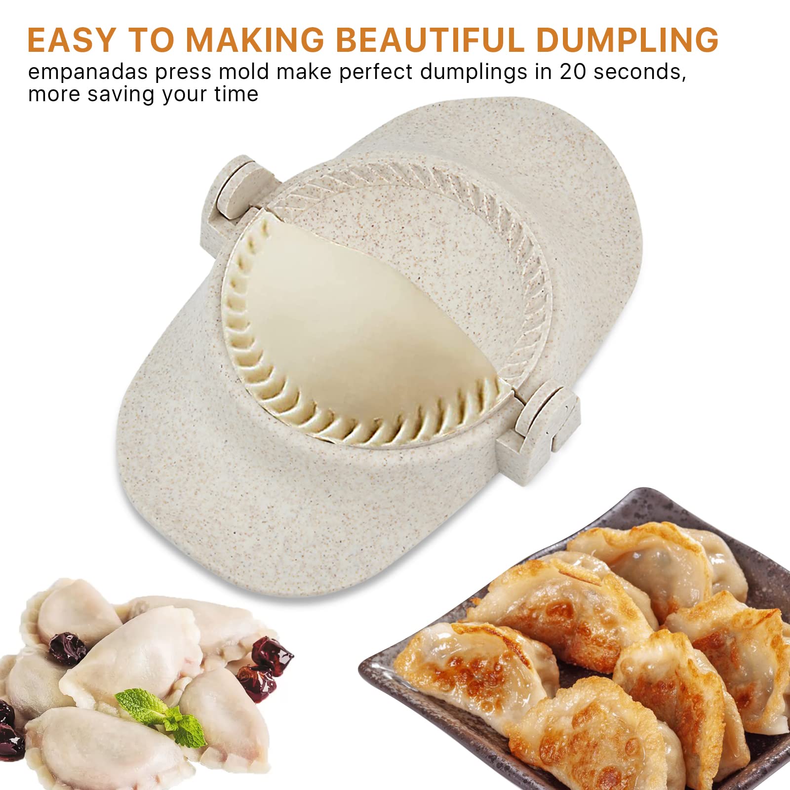 Worldity 7 Pieces Empanada Maker Press, 3 Size Dumpling Maker Press With Dough Cutter And Stuffing Spoon, Dumpling Mold For Chin