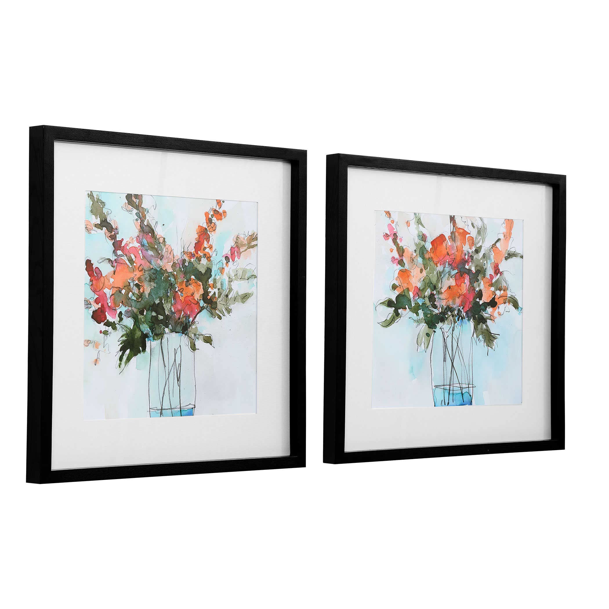 Uttermost Fresh Flowers Watercolor Prints, Set/2, Multicolor (41619)