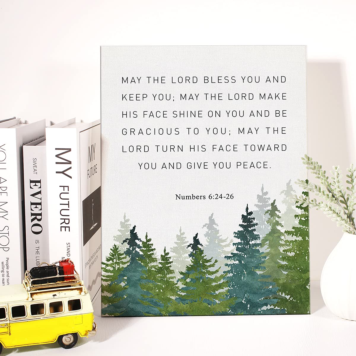 Christian Canvas Wall Art Numbers 6:24-26 May the Lord Bless You and Keep You Canvas Print Positive Scripture Canvas Painting Ho
