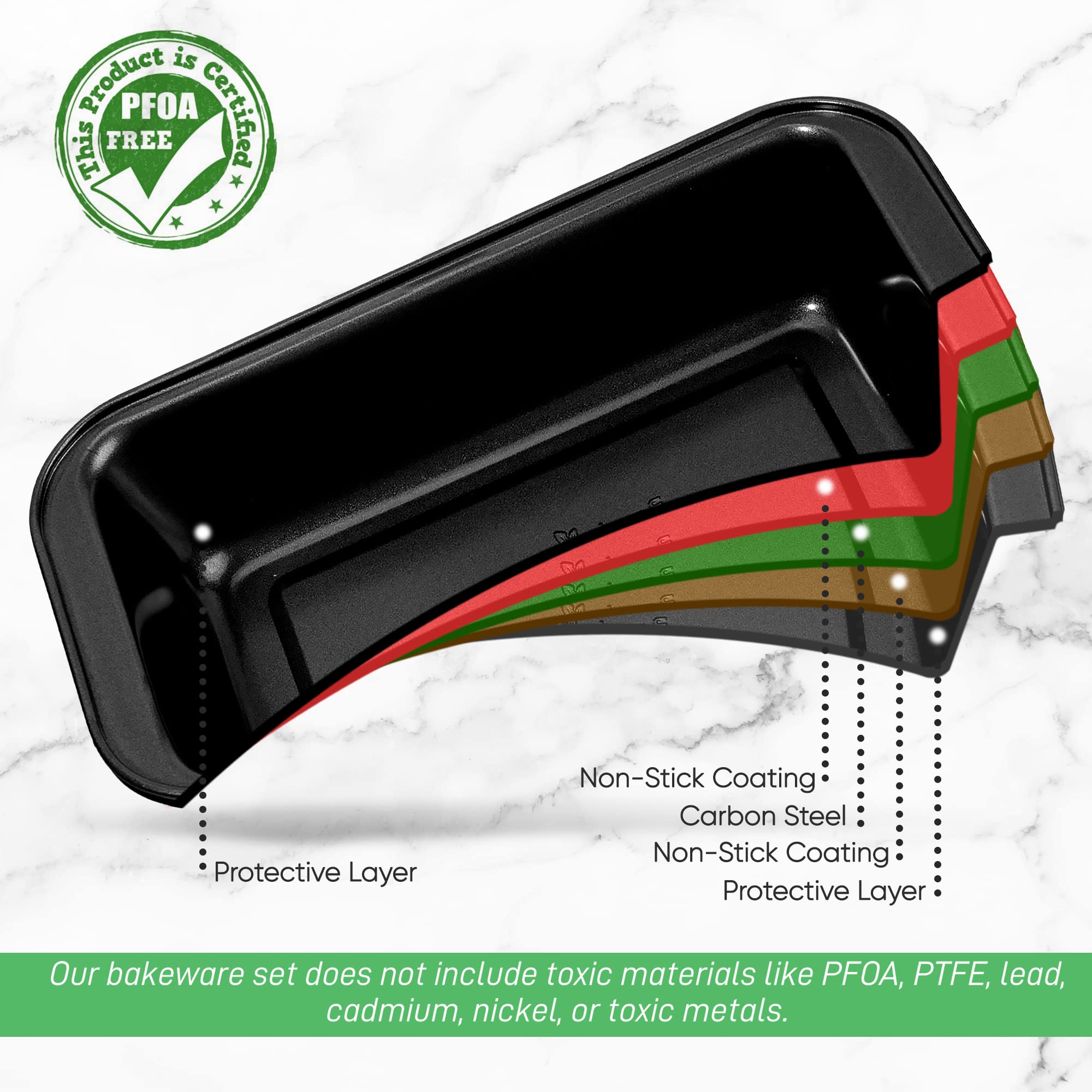 NutriChef 10" Non-Stick Loaf Pan - Premium Carbon Steel, Dishwasher Safe, Black