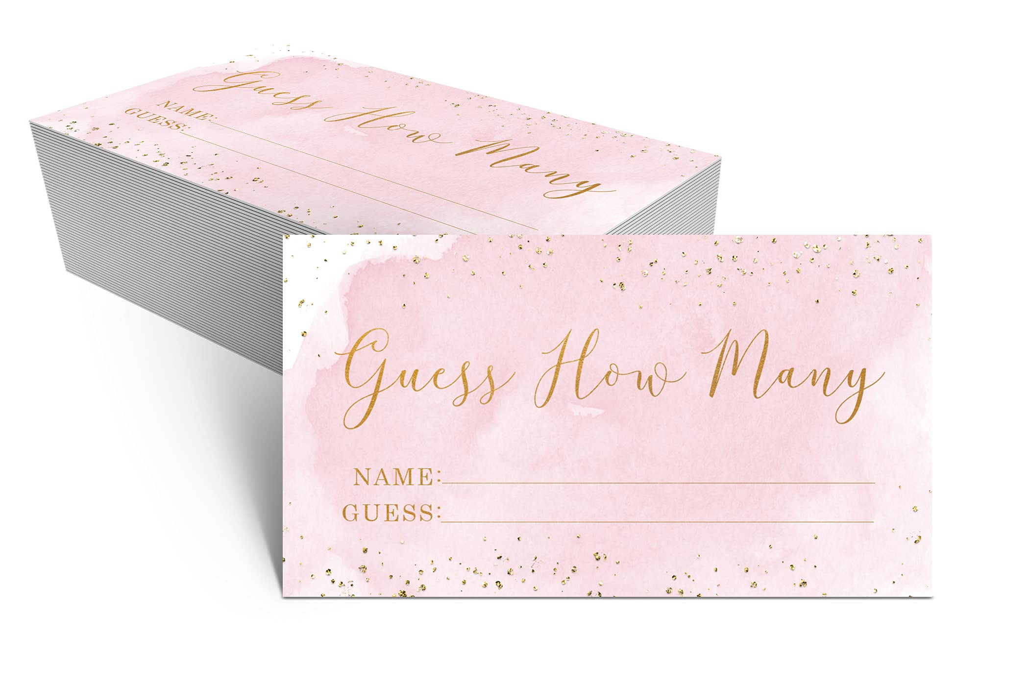 Your Main Event Prints Pink And Gold How Many Kisses Game Sign - Guess How Many - Perfect For Bridal Showers And Weddings - 1 Se