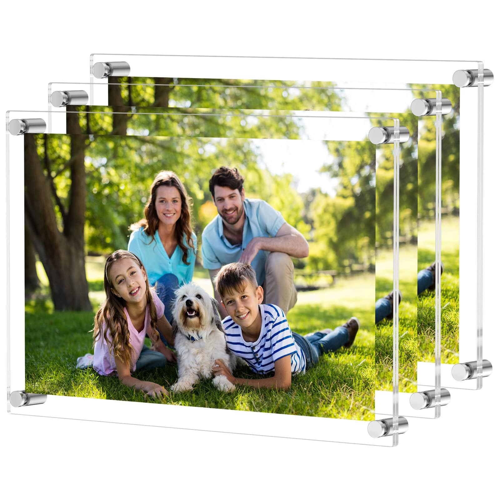 NIUBEE 12x16 and 11x17 Clear Acrylic Wall Mount Picture Frames, A3 Size Floating Frameless Photo Frame for Certificate Poster Di