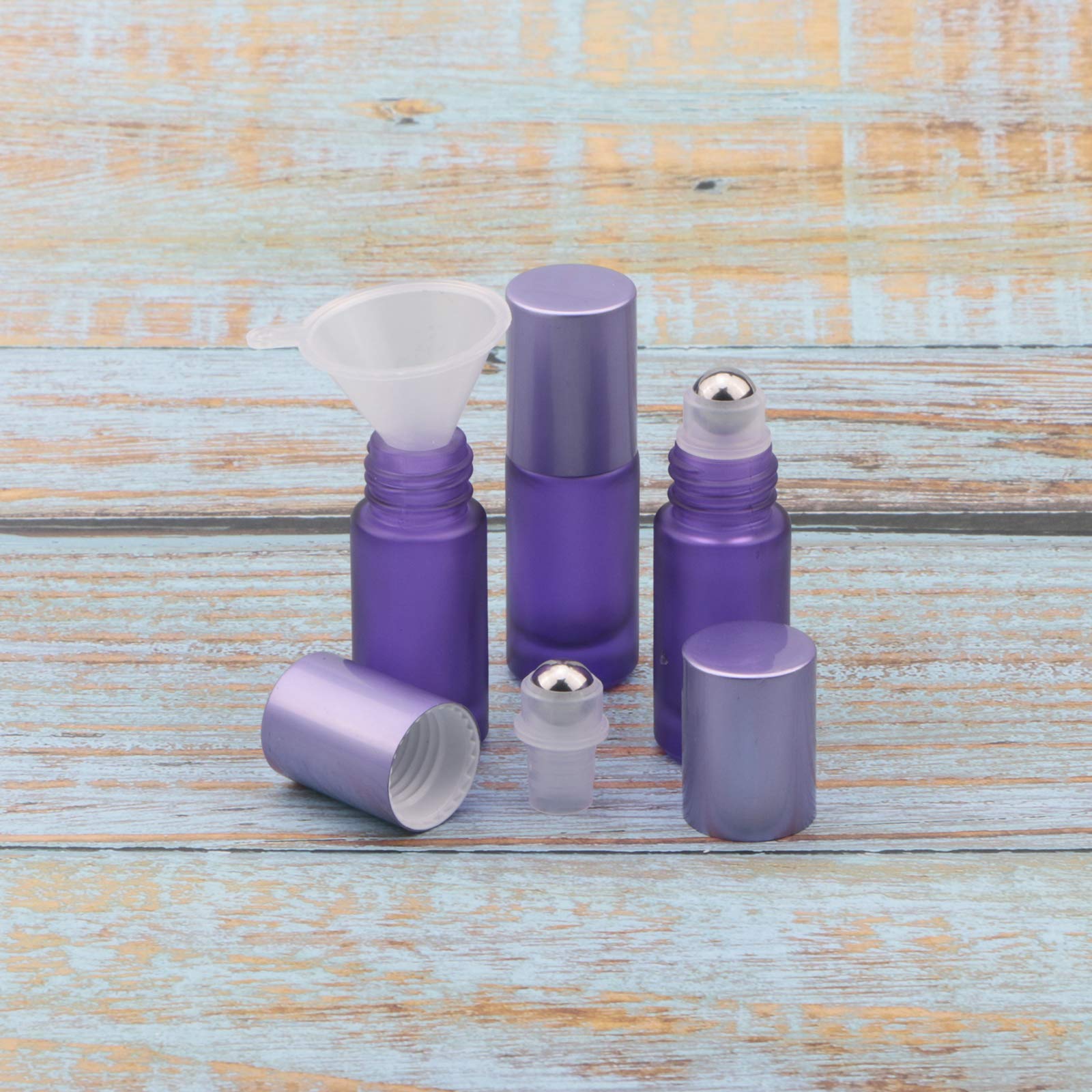 Ellbest 17Pcs 5Ml Glass Roller Bottle For Essential Oil Reusable Rolling Bottles With Stainless Steel Roller Balls & Funnels (Ma