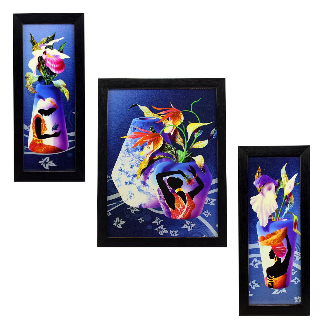 Indianara 3 Piece Set Of Framed Wall Hanging Art Prints Paintings