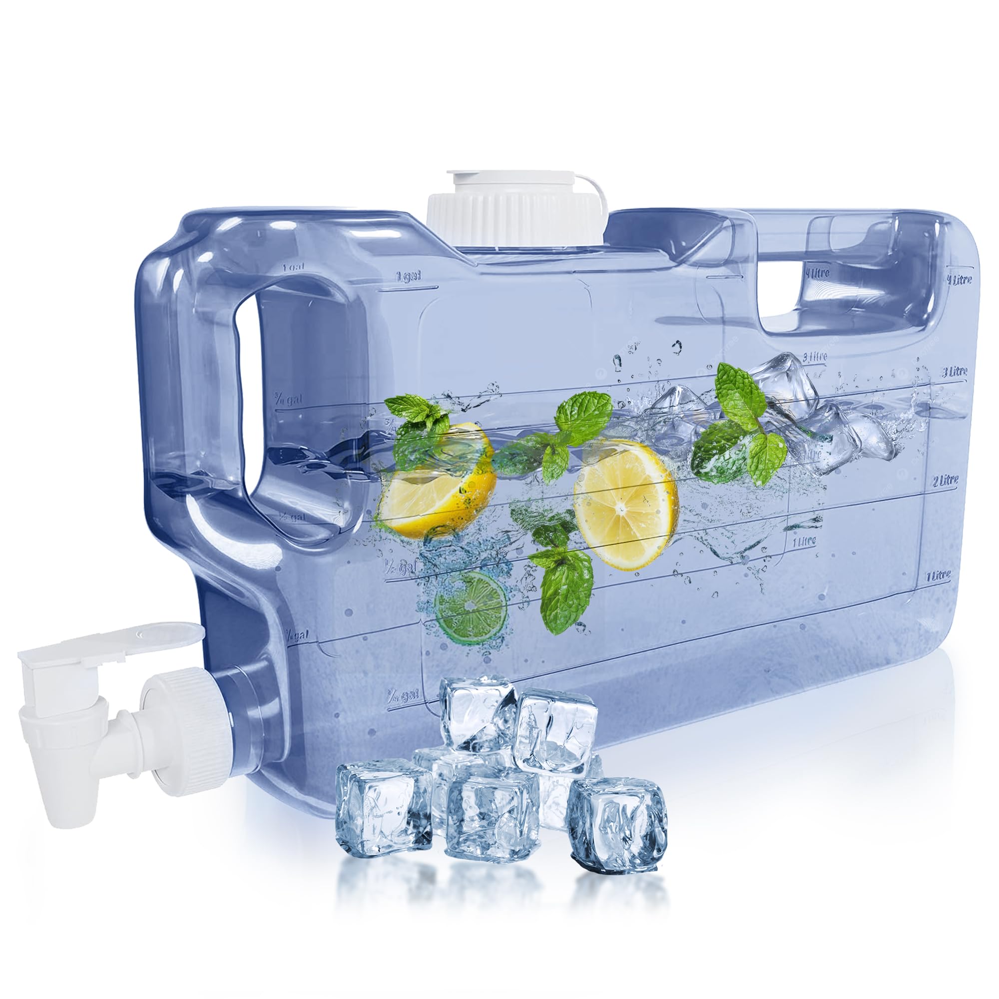 HydraFitt Refrigerator Water Dispenser 1.1 Gallon  LeakProof Slim Fridge Water Container with Spigot  BPAFree Refillable Wat