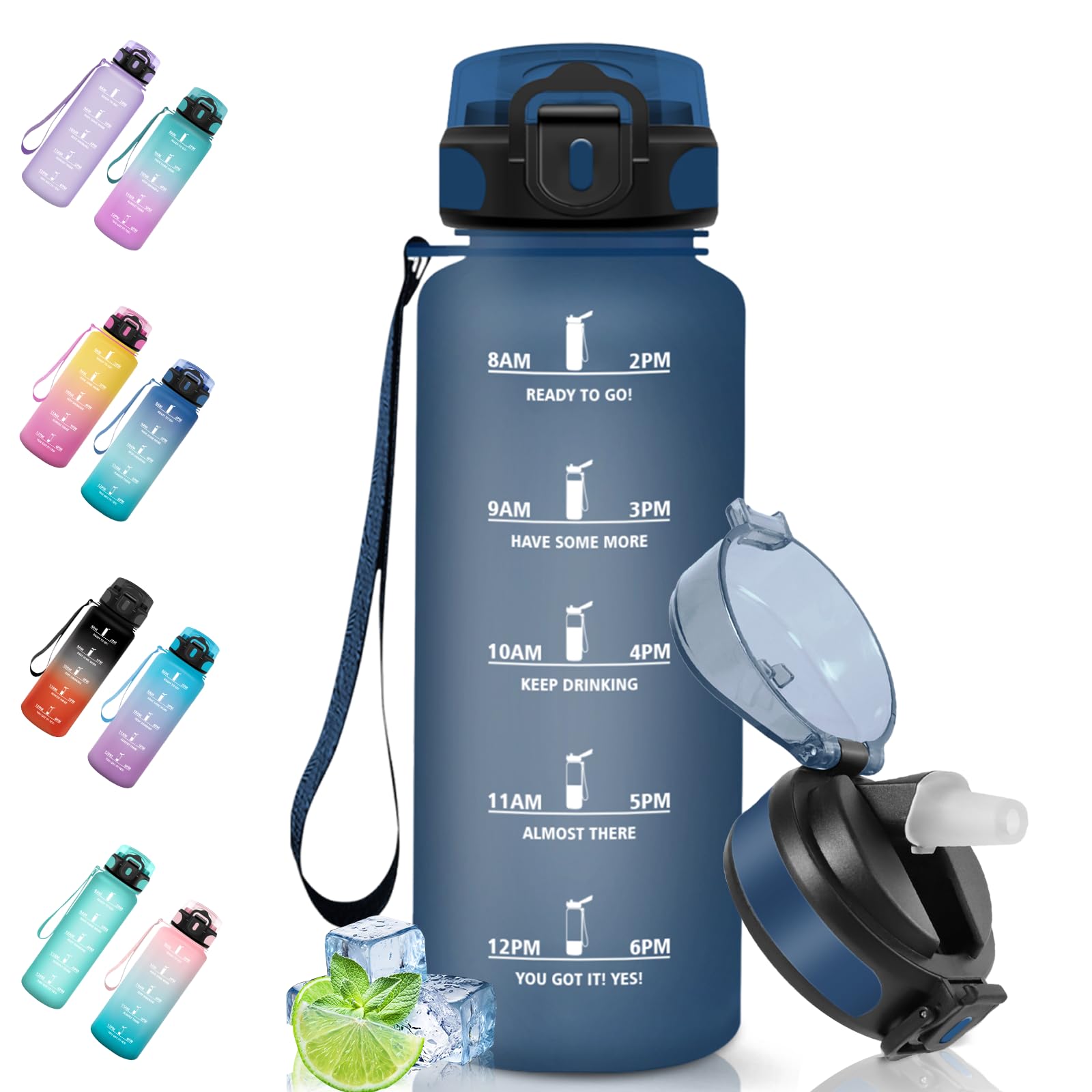 Motswedi Drinking Bottle, 1500 ml, BPA-Free, Water Bottle with Straw, Leak-Proof, Sports Bottle, Suitable for Carbonated Drinks,