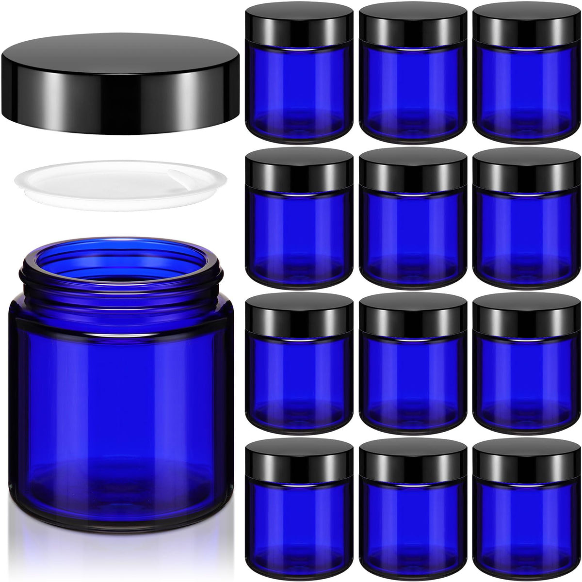Norme 12 Pcs 4 Oz Glass Jars With Lids Leakproof Round Airtight Jars Empty Cosmetic Jars With Inner Liners Lid For Storing Lotio