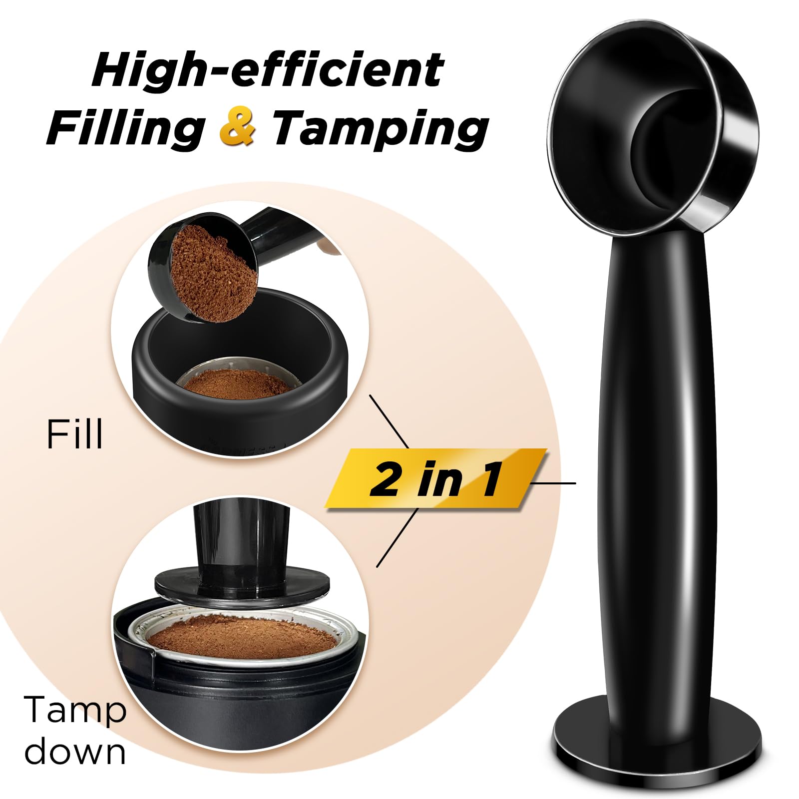 Capmesso Reusable Vertuoline Pod Refill Kit, 2024 Newest Design For Faster Seal Reusable Vertuoline Pods With Fill & Press Brush