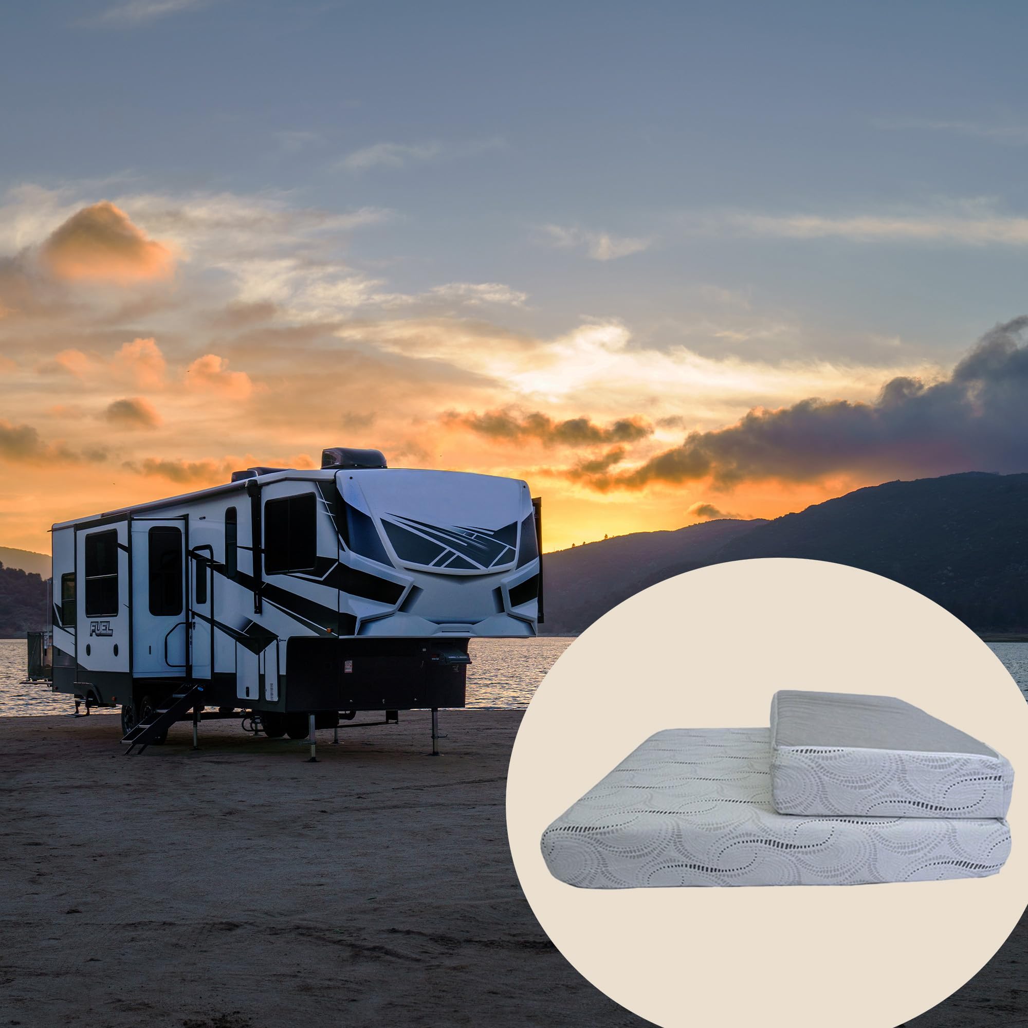 Cozyway 1/3 Bifold Rv Short Queen Mattress - 8 Inch Memory Foam, Perfect For Rvs And Campers, Queen Short Mattress Alternative