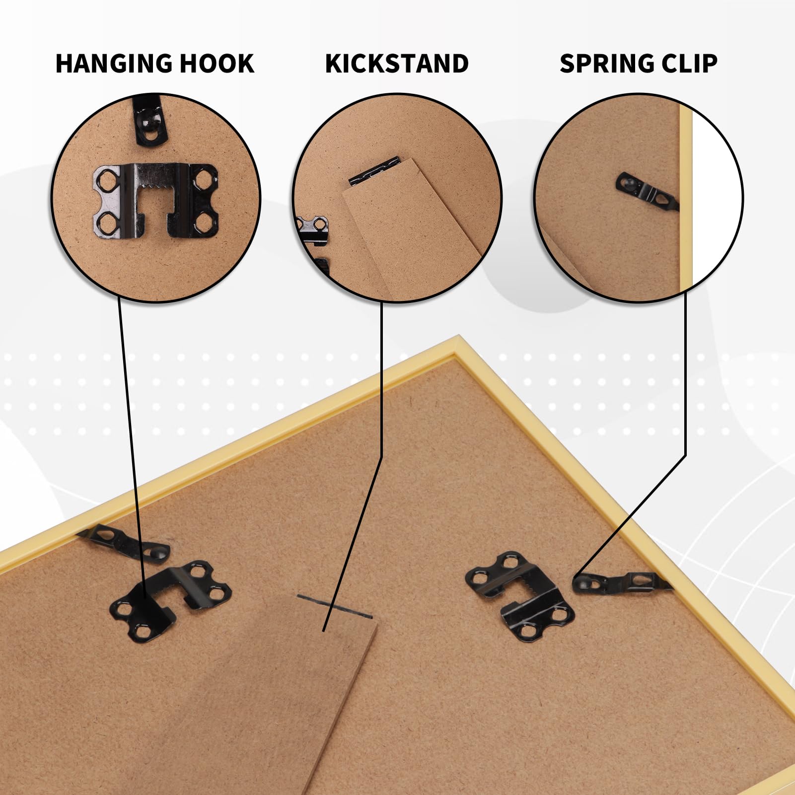 WIFTREY 16 Pack 8.5x11 Certificate Picture Frames, Multi 8.5 by 11 Photo Frame Bulk for Document Award, Wall Hanging or Tabletop