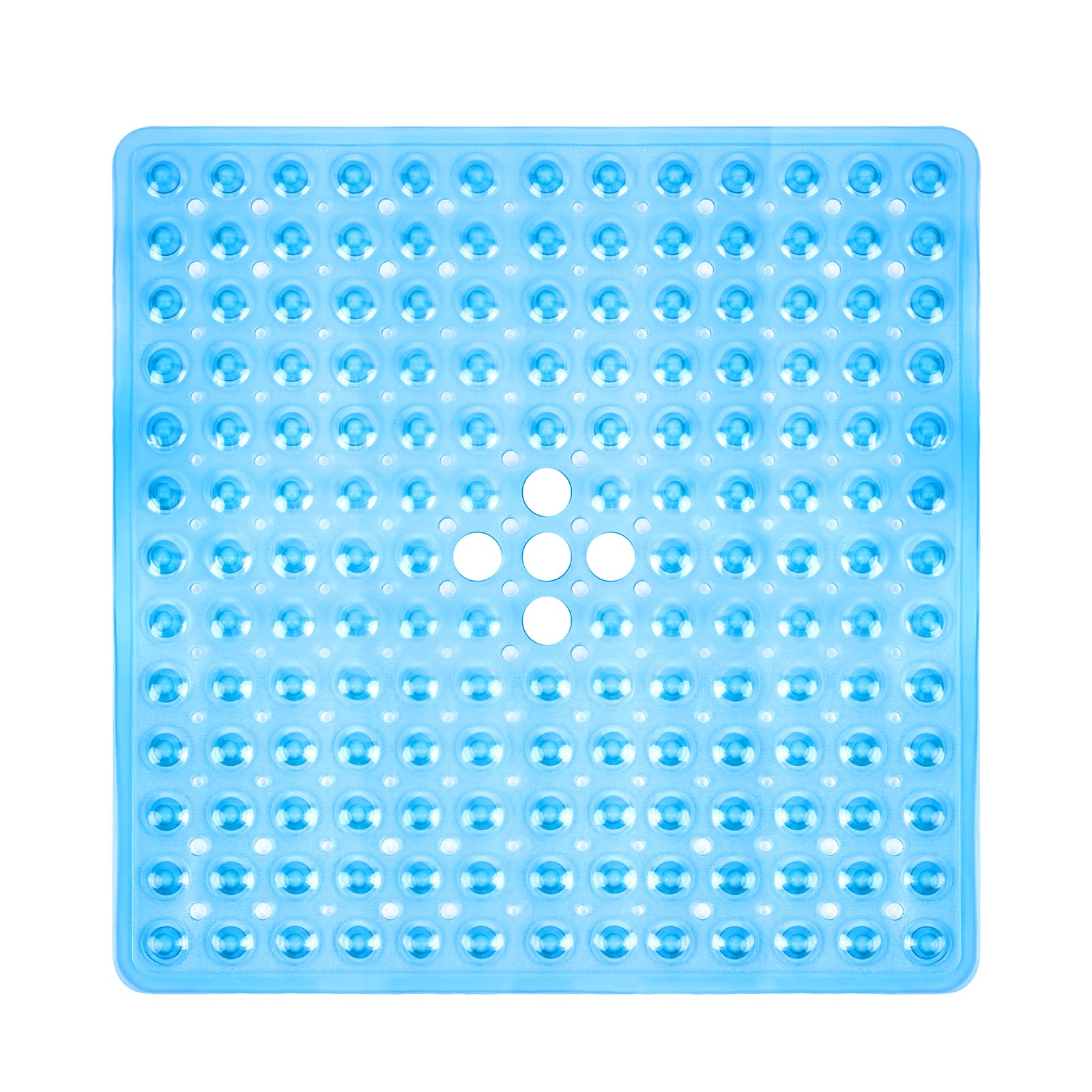 Amazerbath Shower Mat Non Slip 21 X 21 Inches, Square Shower Mat With Suction Cups And Drain Holes, Shower Stall Mat Machine Was